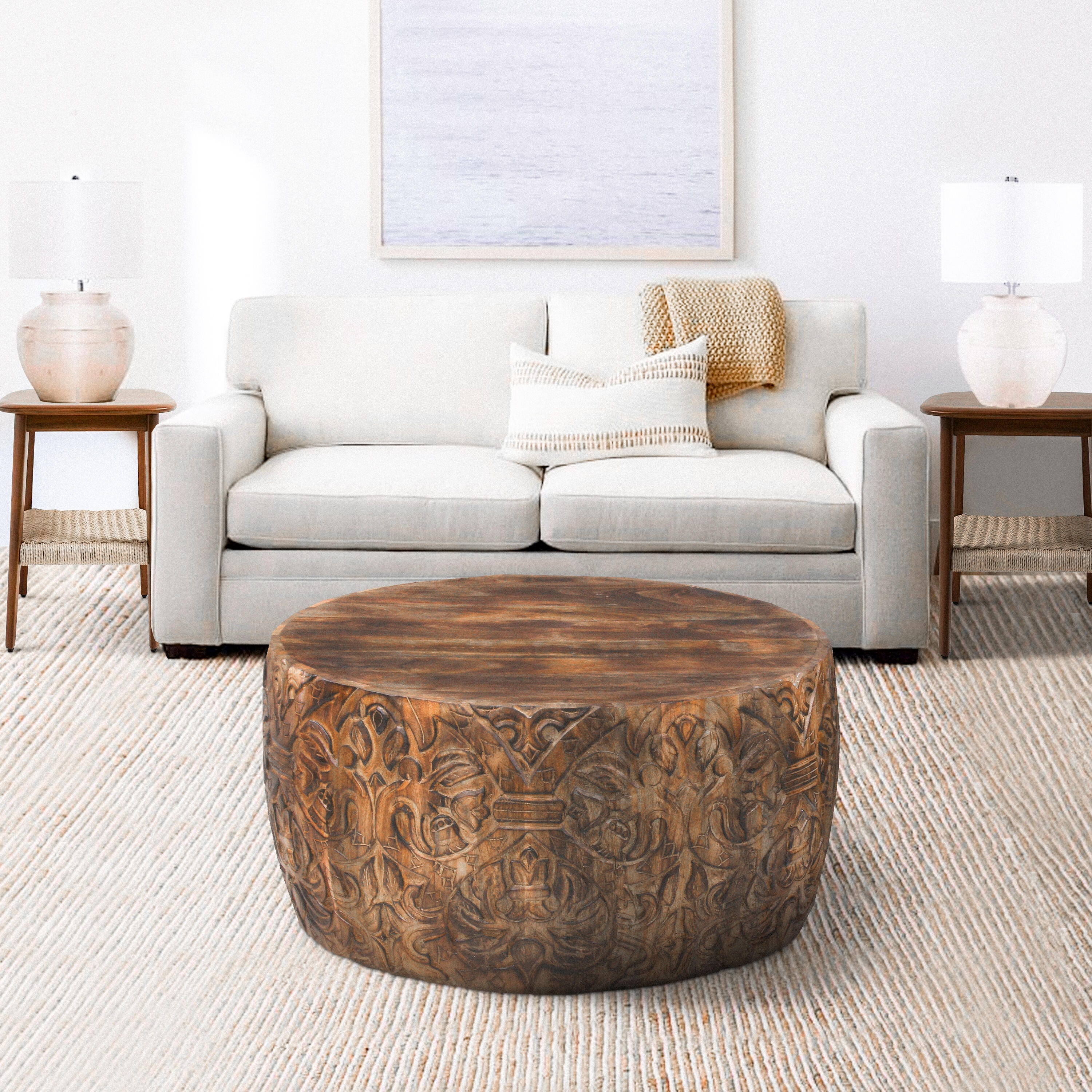 The Urban Port Rea Mango Wood Coffee Table, , large