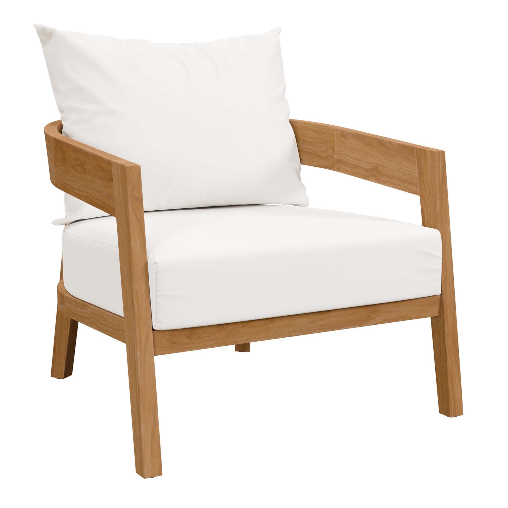 Modway Brisbane Outdoor Armchair, Natural/White, large
