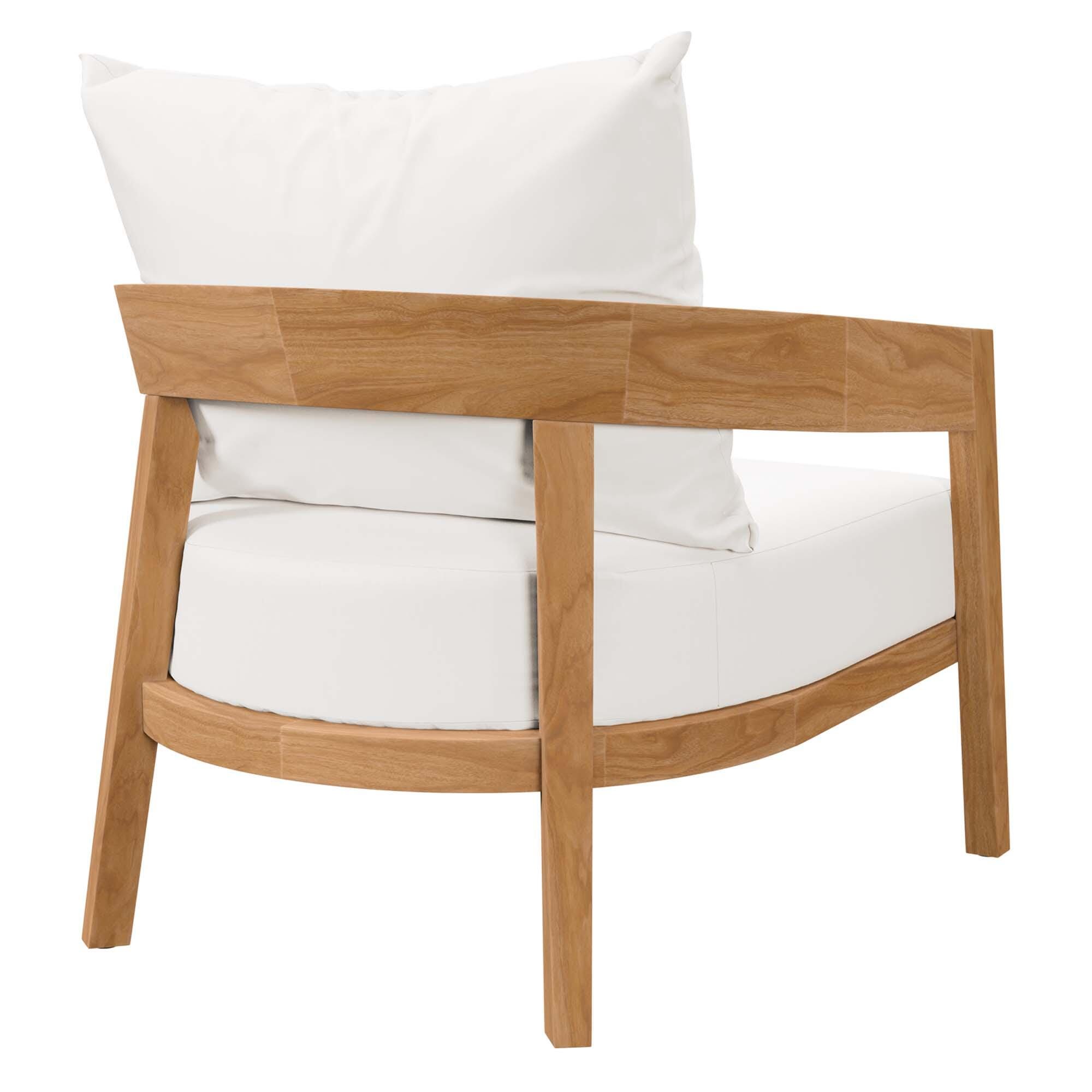 Modway Brisbane Outdoor Armchair, Natural/White, large