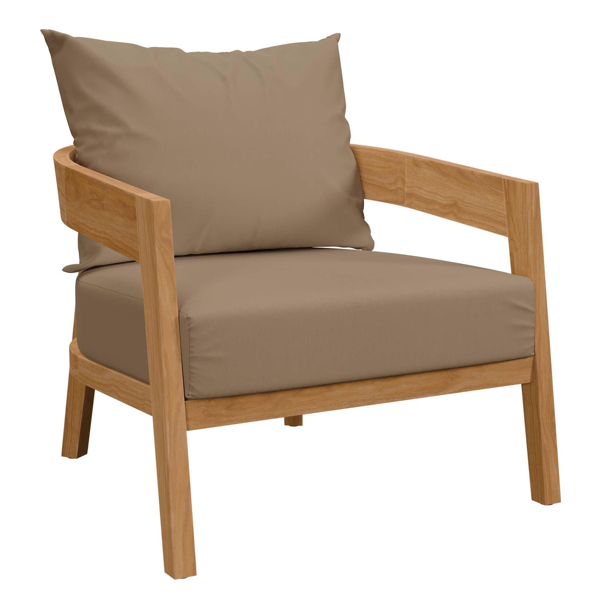 Modway Brisbane Outdoor Armchair, Natural/Light Brown, large