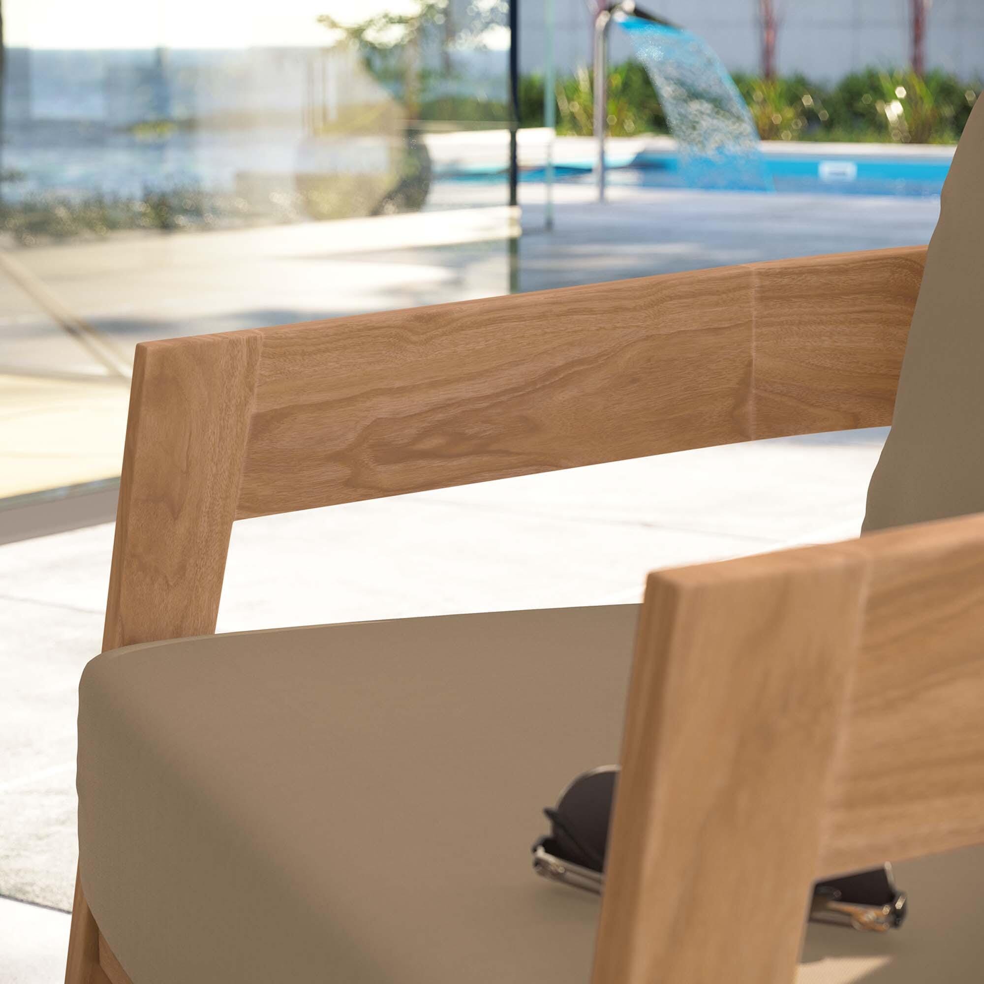 Modway Brisbane Outdoor Armchair, Natural/Light Brown, large