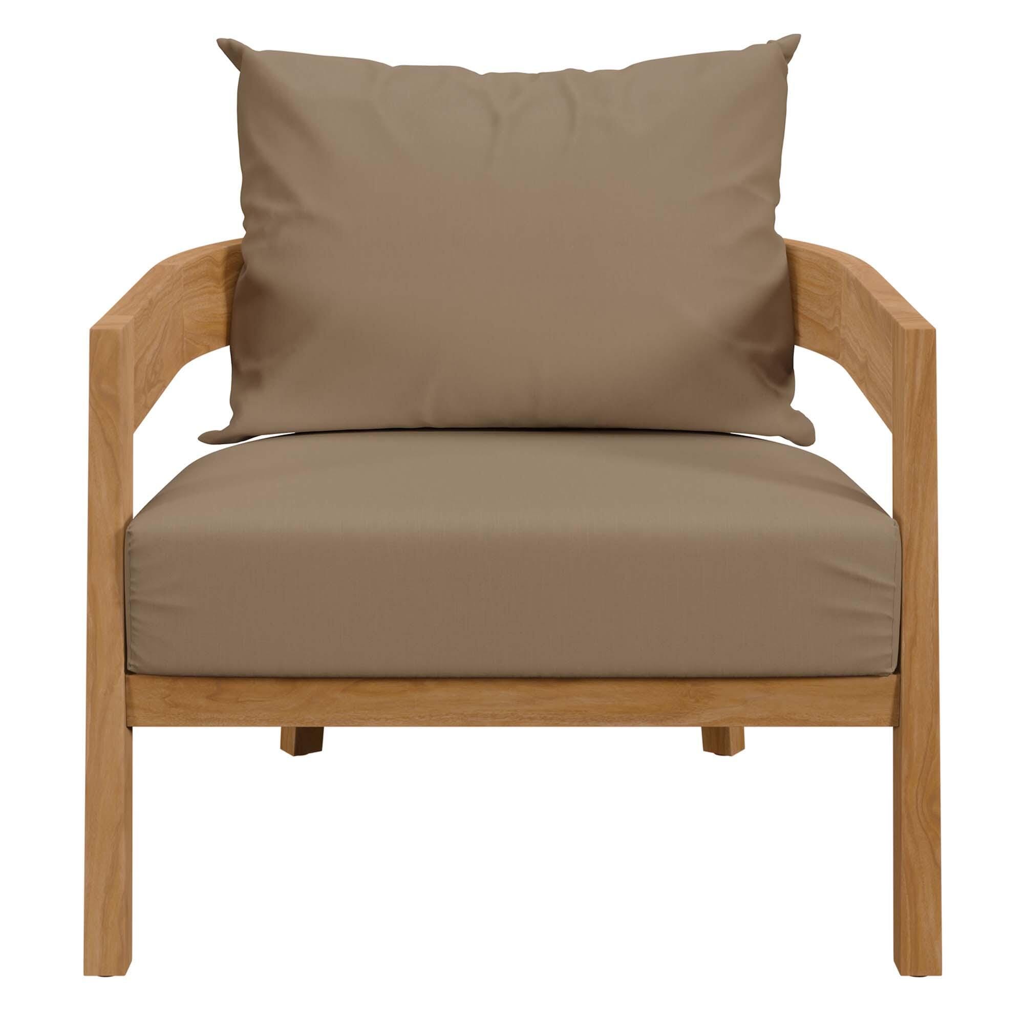 Modway Brisbane Outdoor Armchair, Natural/Light Brown, large