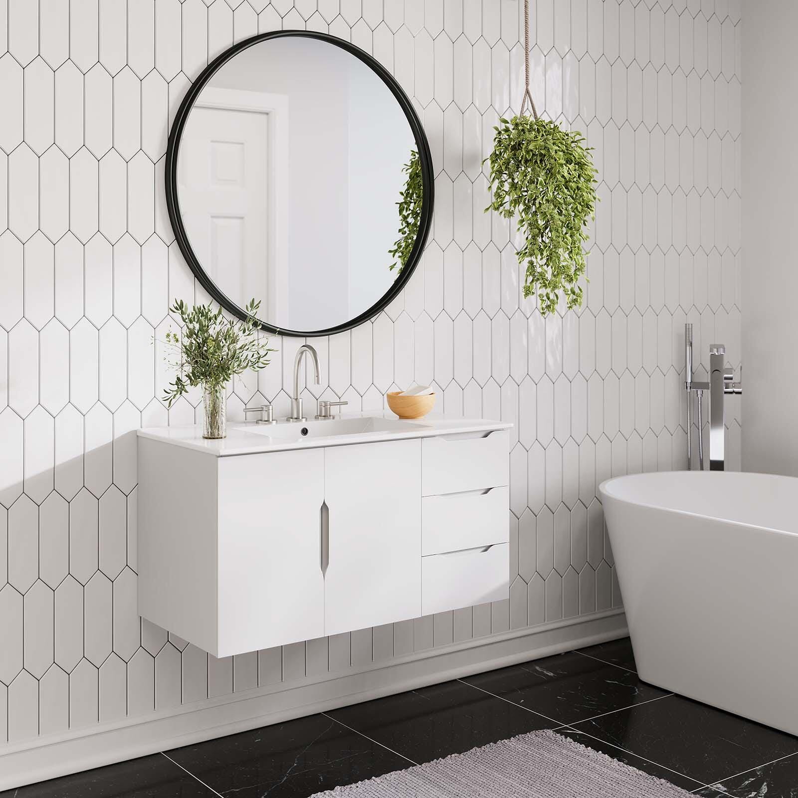 Vitality 36" Bathroom Vanity Cabinet (Sink Basin Not Included), White, large