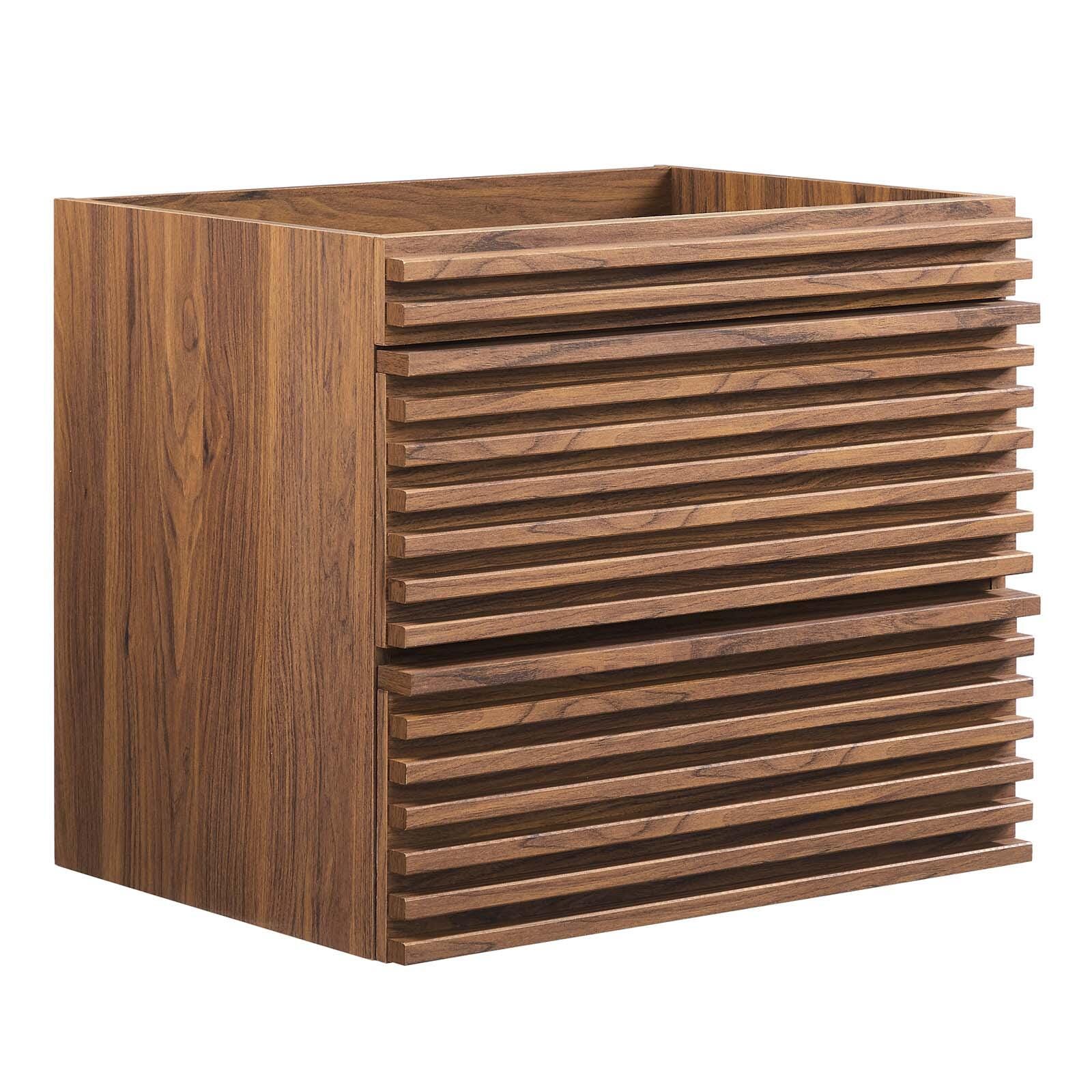 Render 24" Wall-Mount Bathroom Vanity Cabinet, Walnut, large