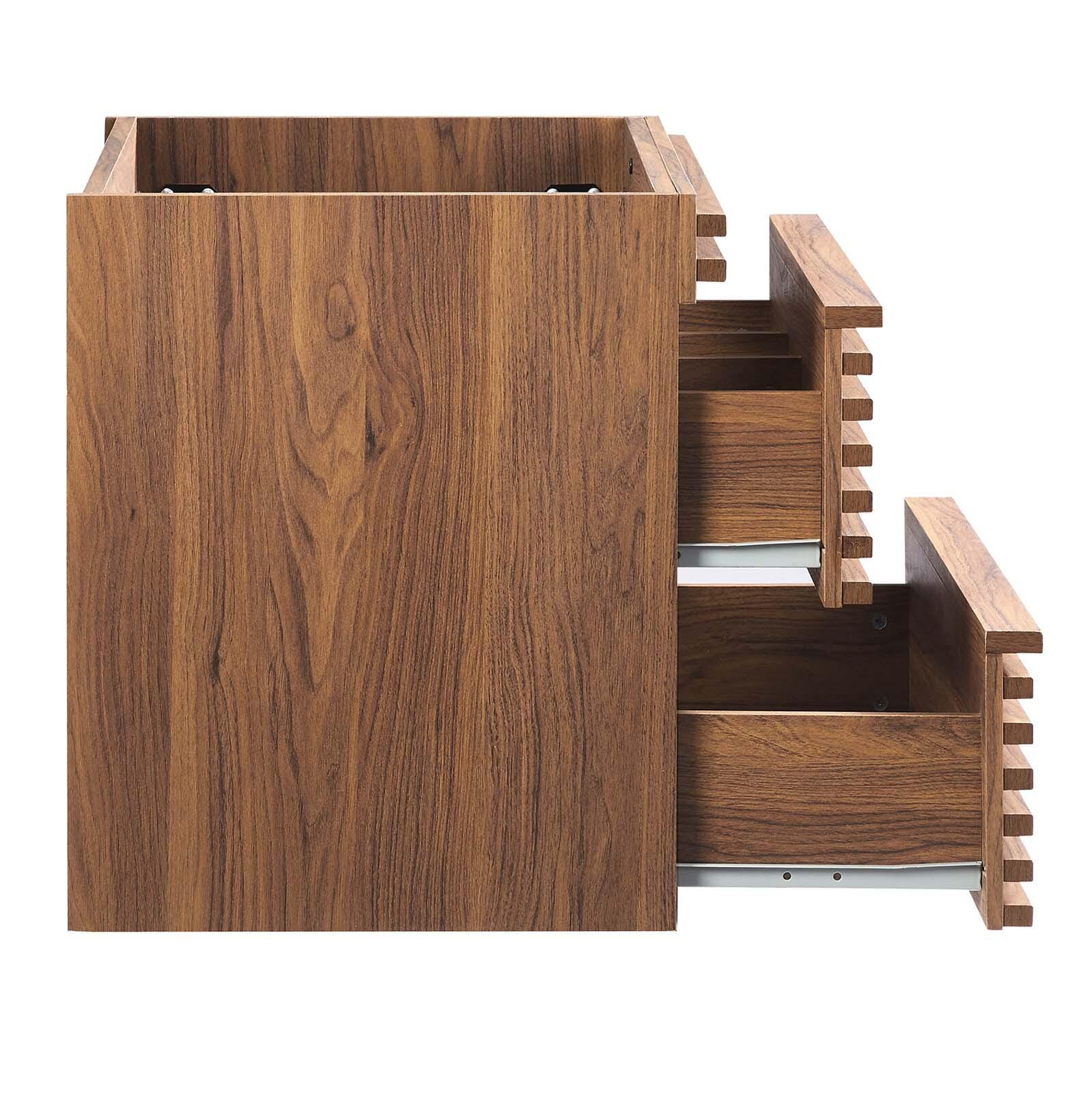 Render 24" Wall-Mount Bathroom Vanity Cabinet, Walnut, large