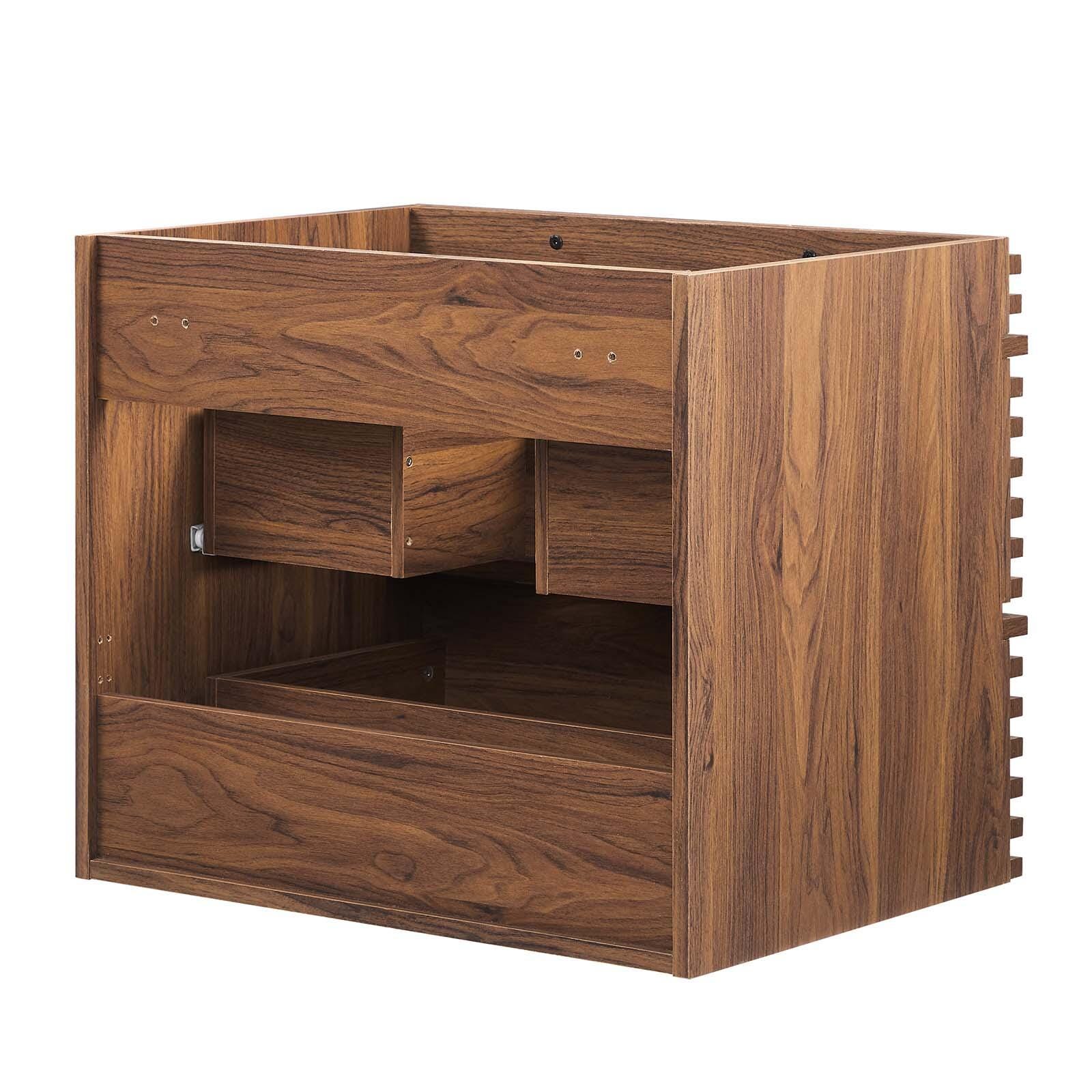 Render 24" Wall-Mount Bathroom Vanity Cabinet, Walnut, large