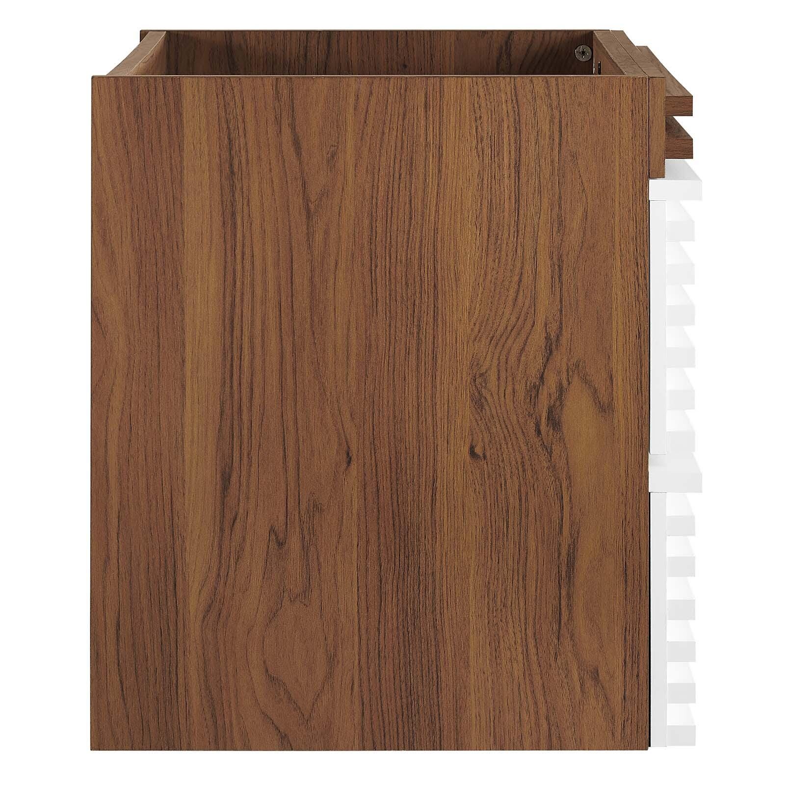 Render 24" Wall-Mount Bathroom Vanity Cabinet, White/Walnut, large