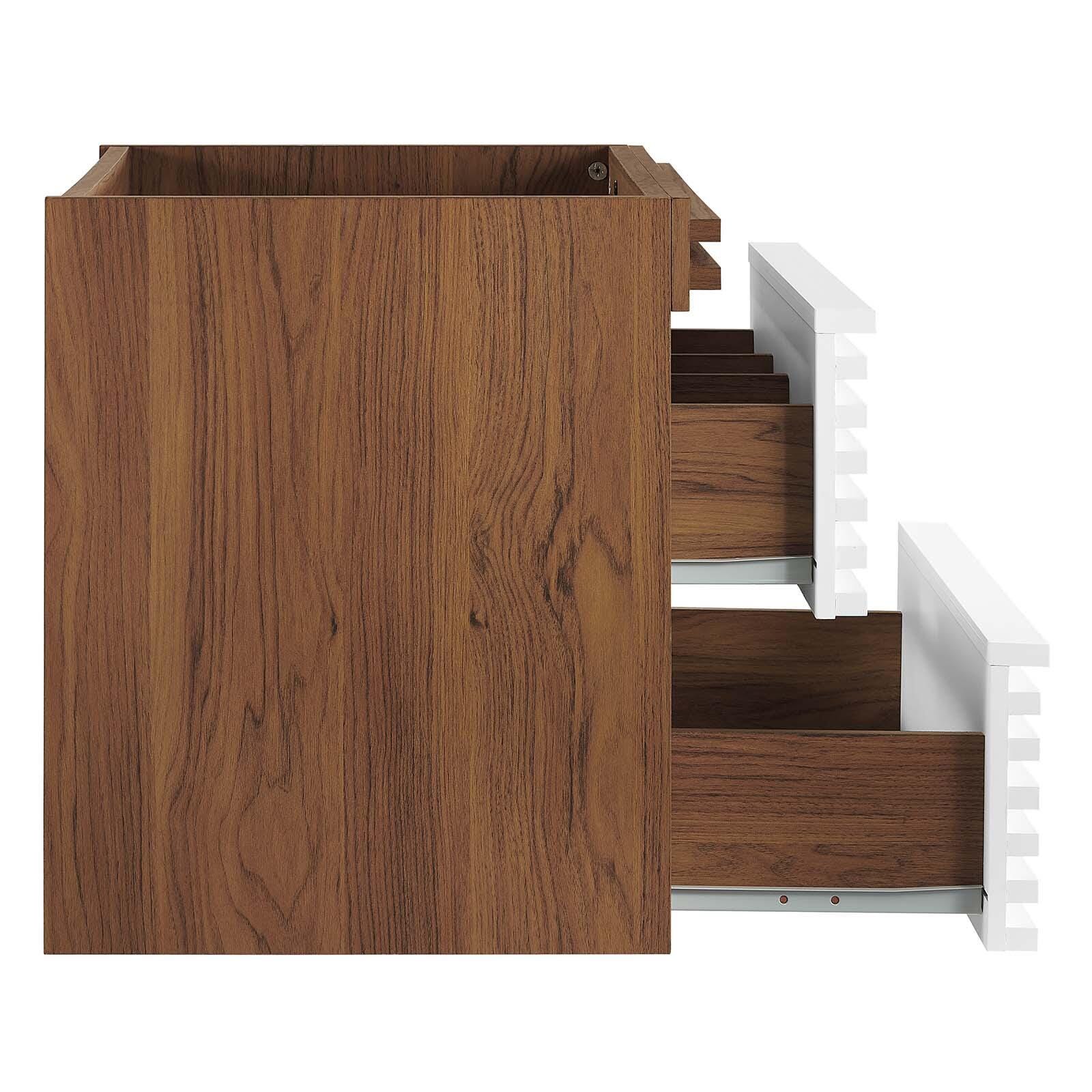 Render 24" Wall-Mount Bathroom Vanity Cabinet, White/Walnut, large