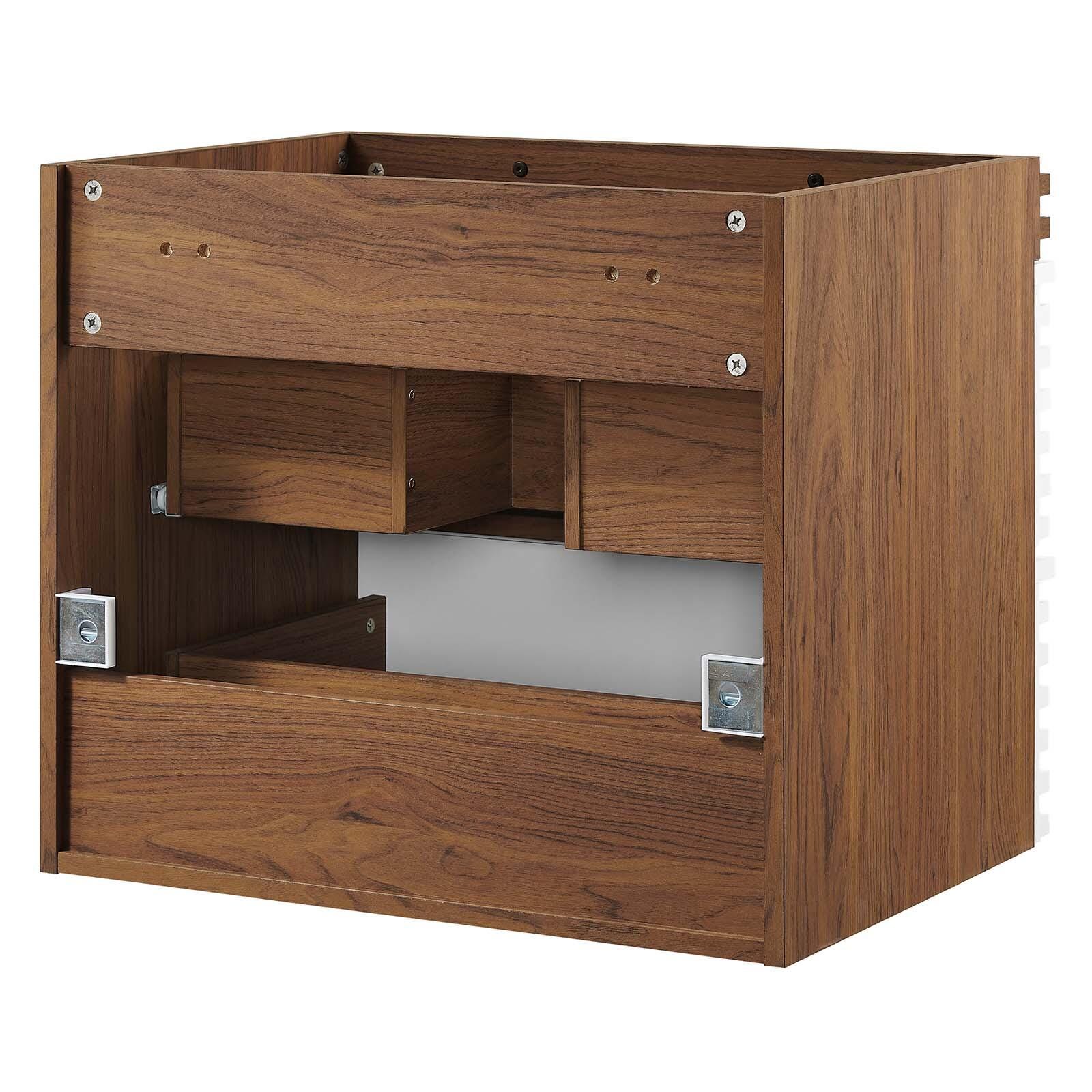 Render 24" Wall-Mount Bathroom Vanity Cabinet, White/Walnut, large