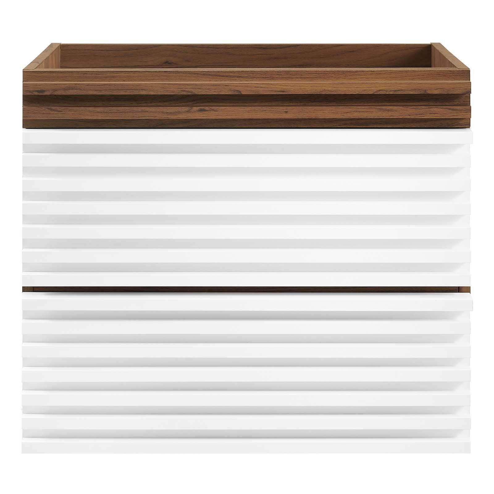 Render 24" Wall-Mount Bathroom Vanity Cabinet, White/Walnut, large