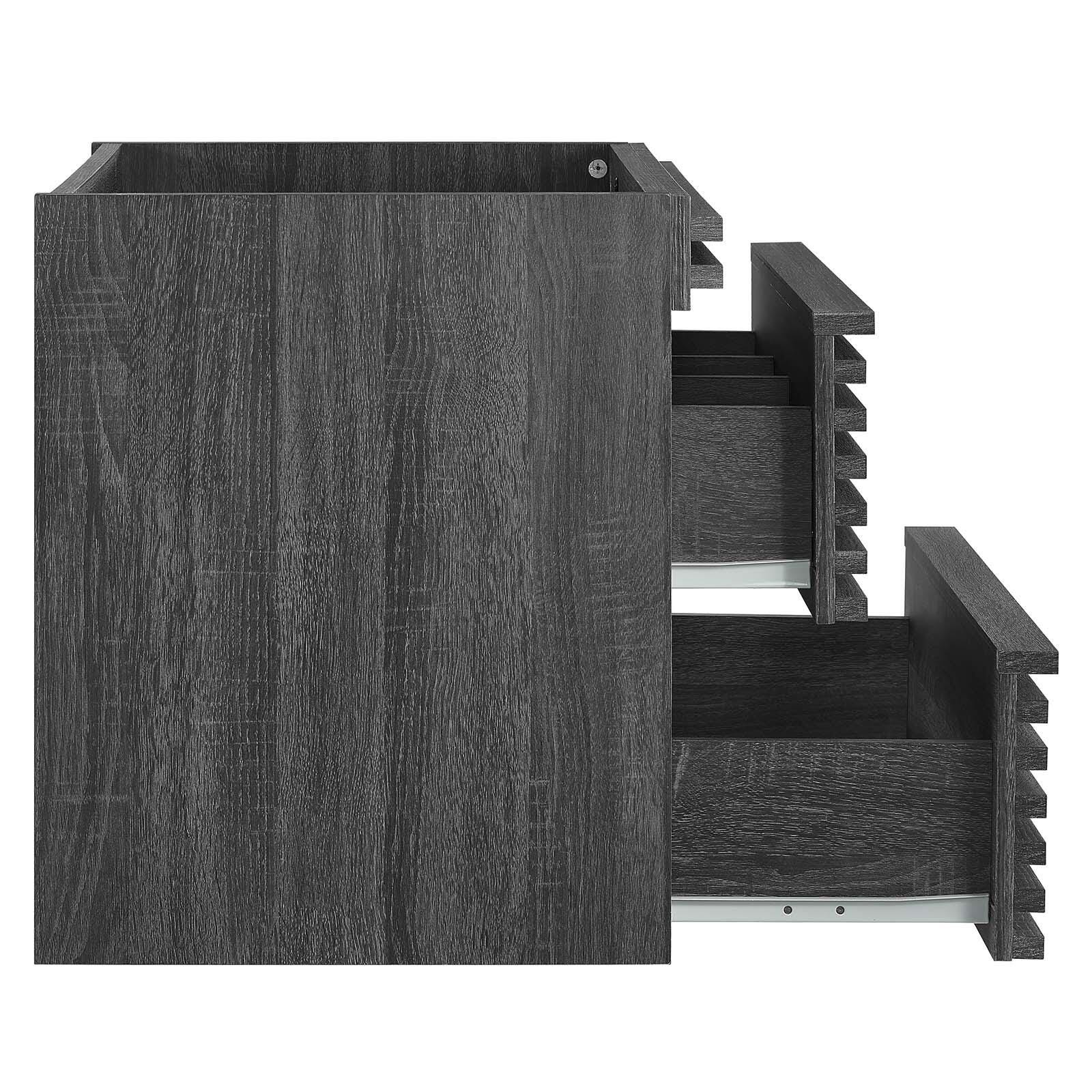Modway Render 24" Wall-Mount Bathroom Vanity Cabinet, Charcoal, large