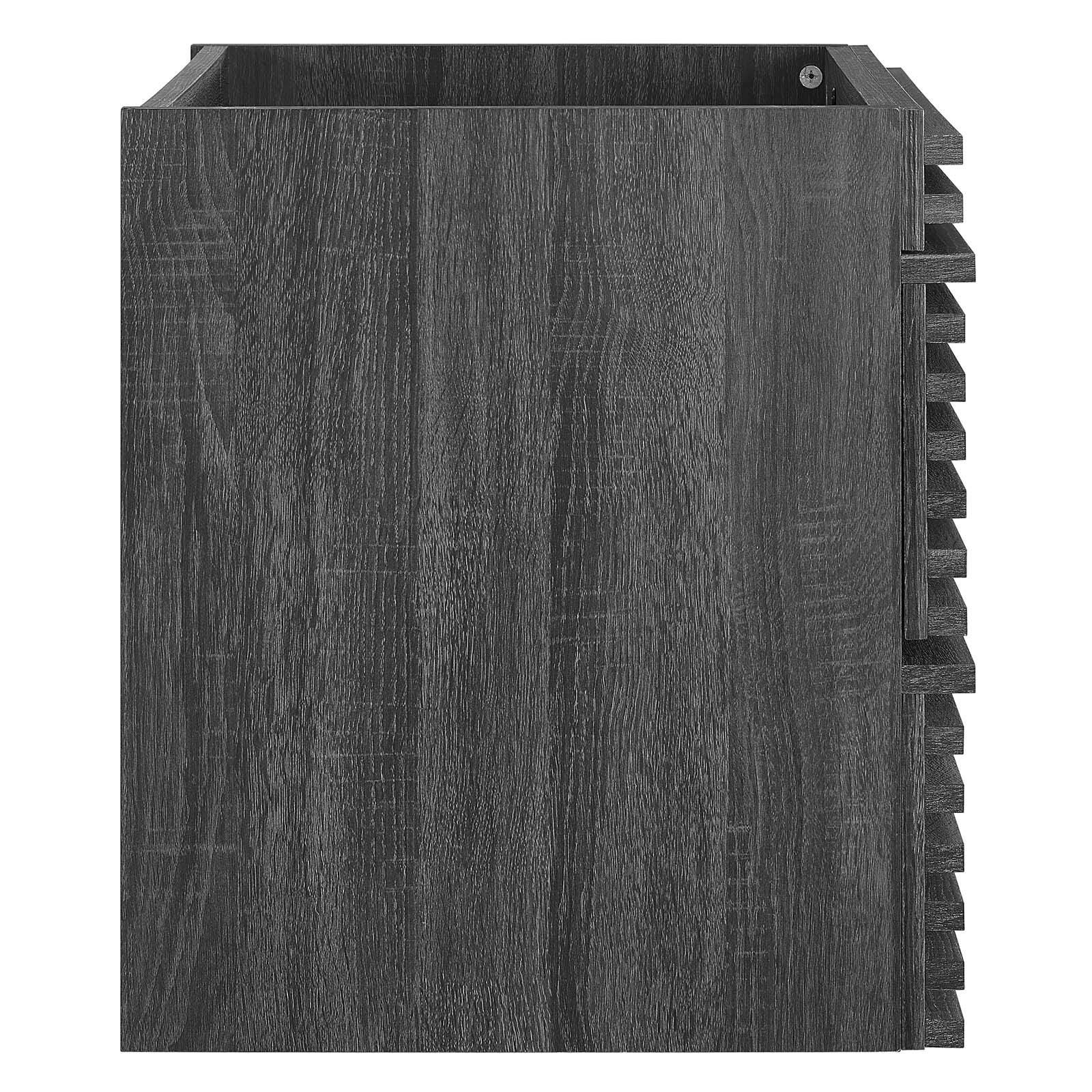 Modway Render 24" Wall-Mount Bathroom Vanity Cabinet, Charcoal, large