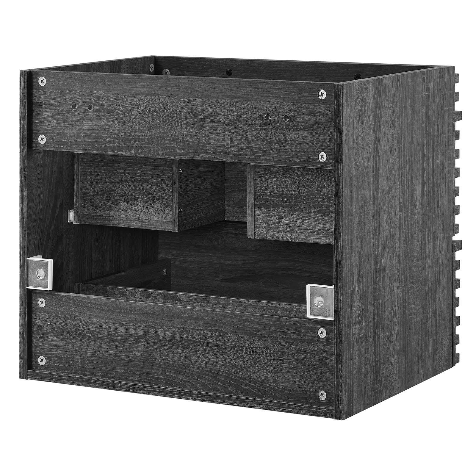 Modway Render 24" Wall-Mount Bathroom Vanity Cabinet, Charcoal, large