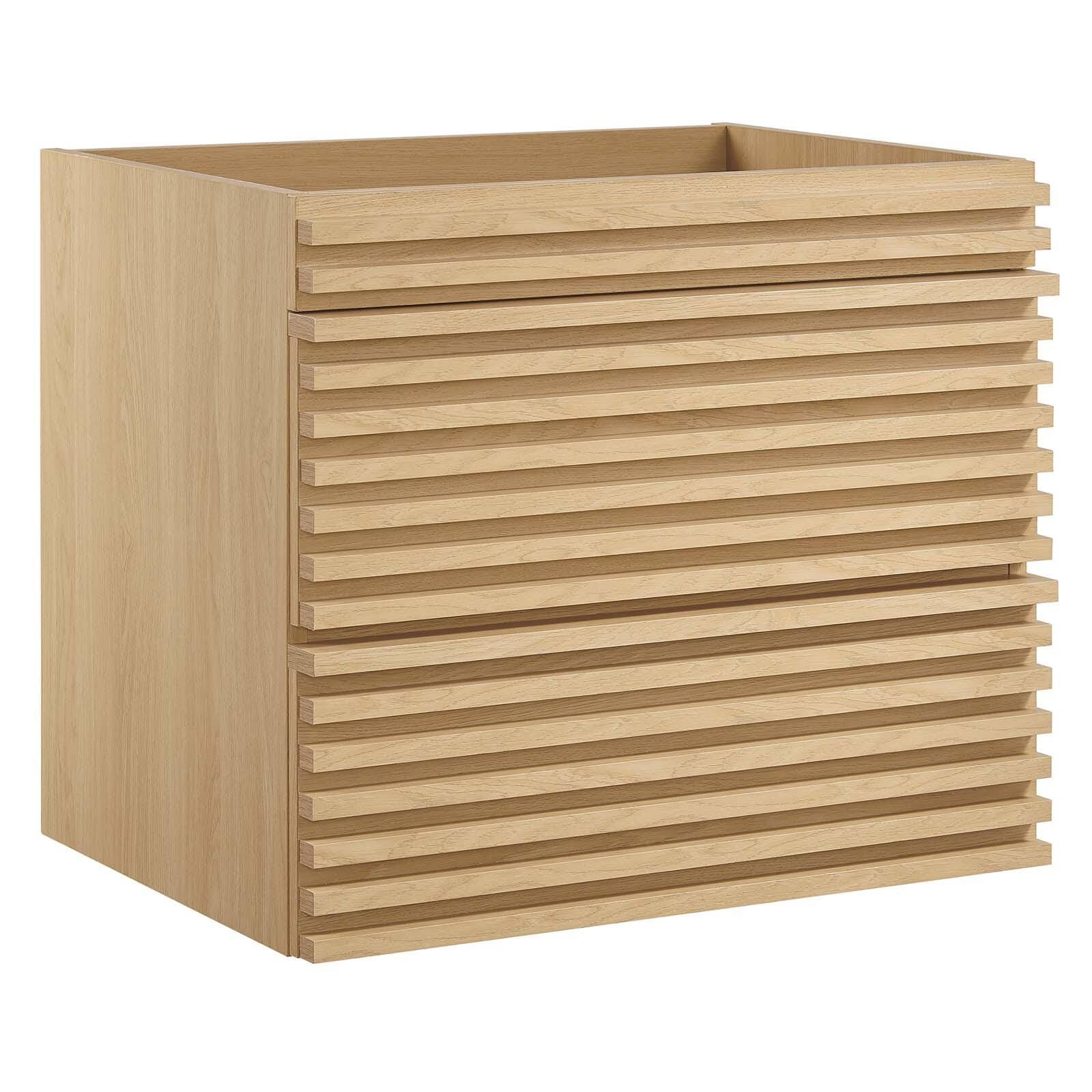 Modway Render 24" Wall-Mount Bathroom Vanity Cabinet, Oak, large