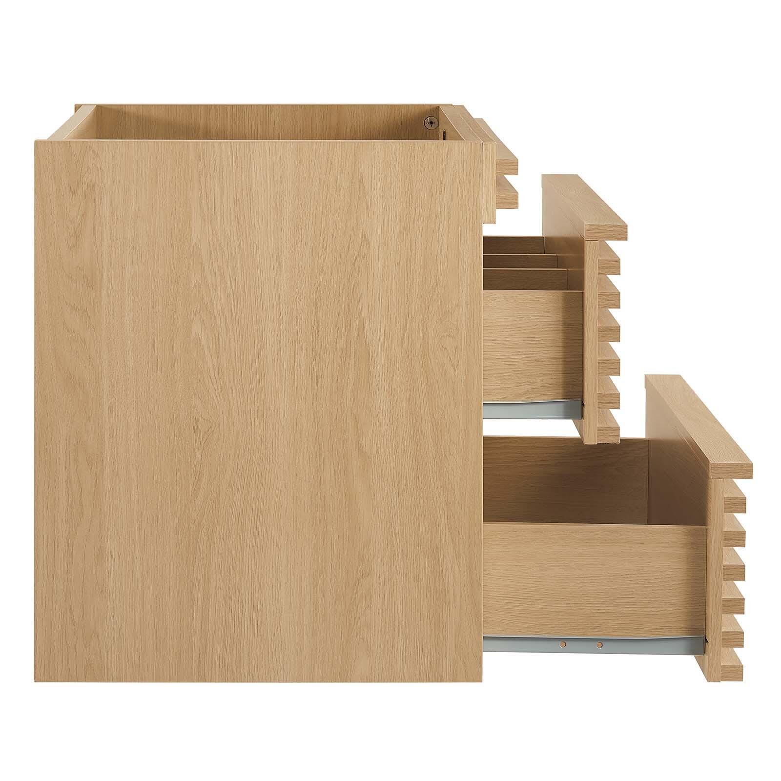 Modway Render 24" Wall-Mount Bathroom Vanity Cabinet, Oak, large