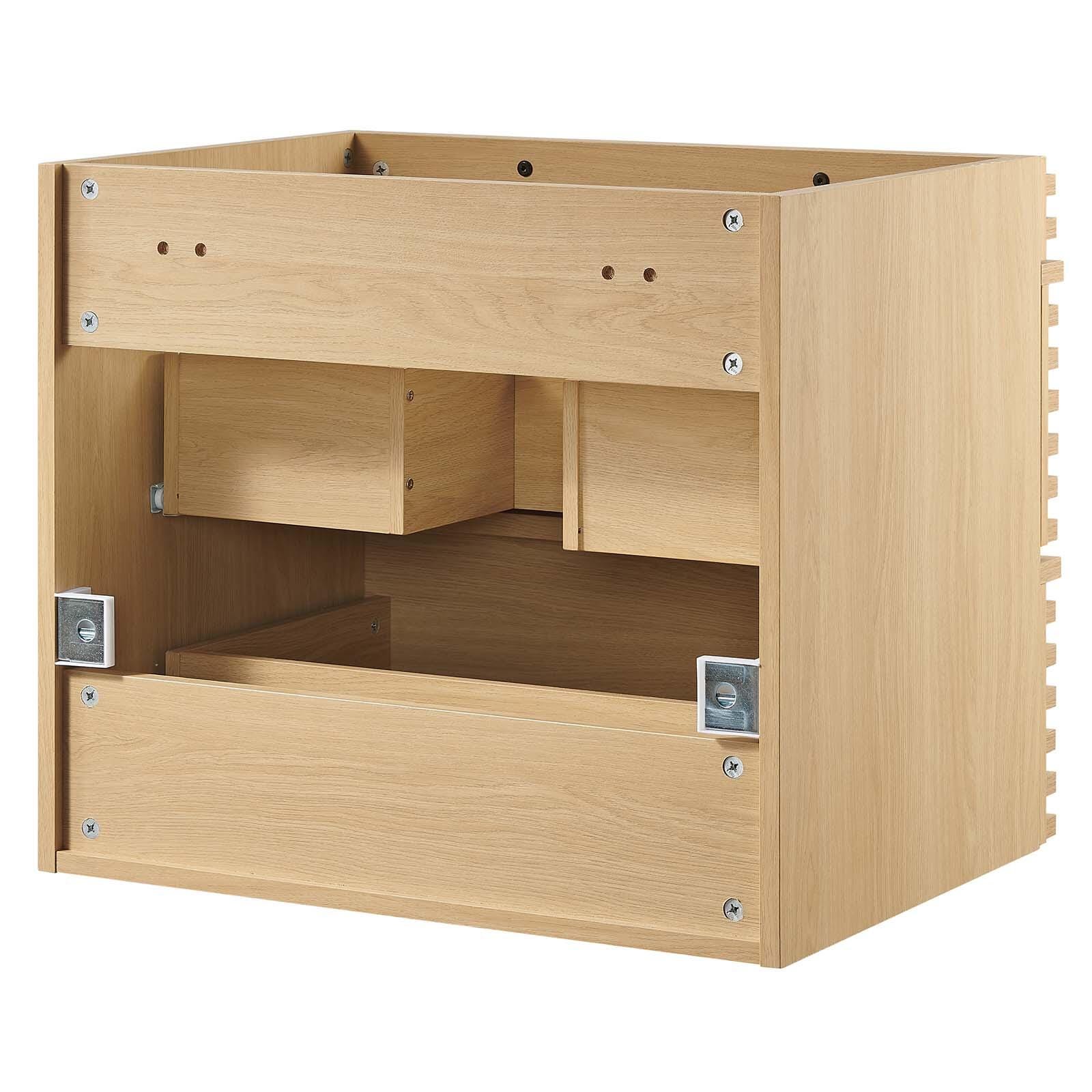 Modway Render 24" Wall-Mount Bathroom Vanity Cabinet, Oak, large