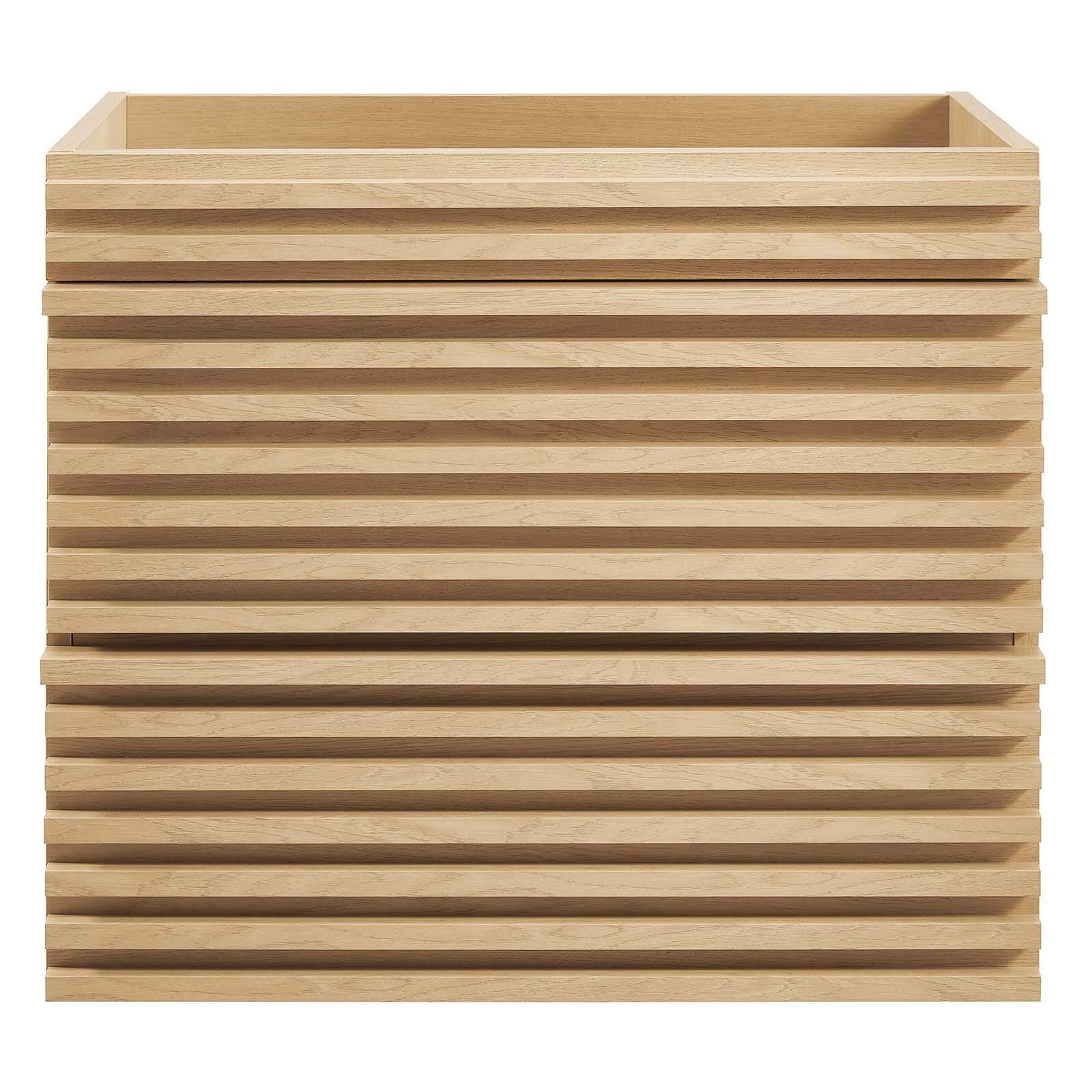 Modway Render 24" Wall-Mount Bathroom Vanity Cabinet, Oak, large