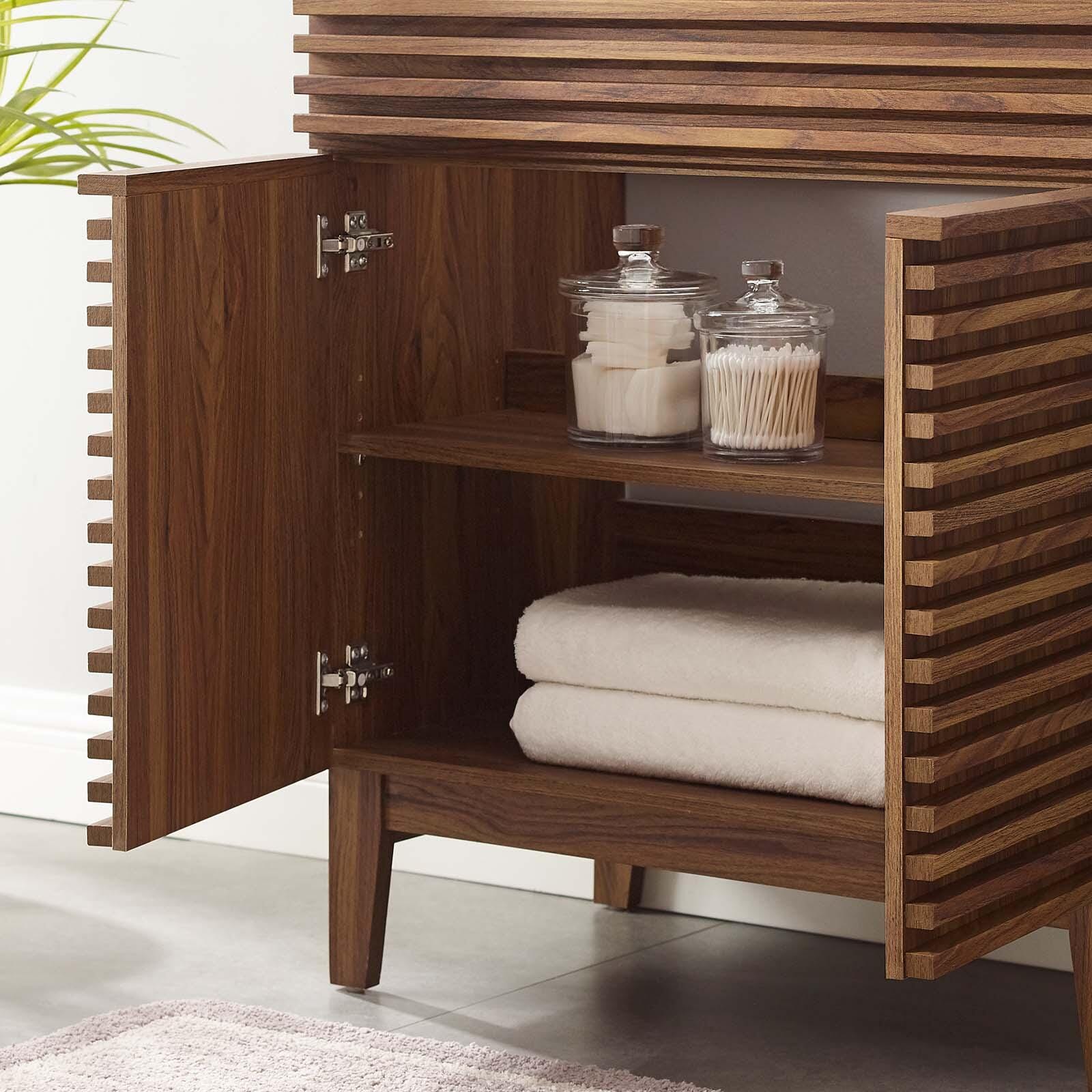 Modway Render 30" Bathroom Vanity Cabinet, Walnut, large