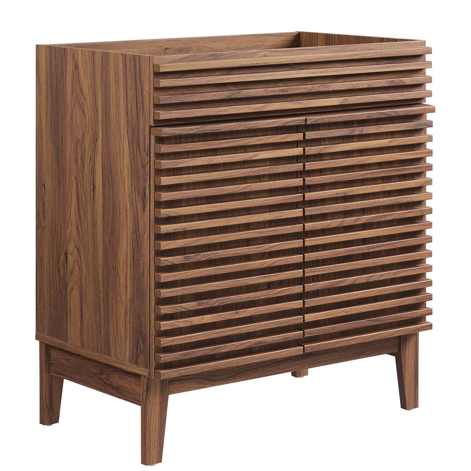 Modway Render 30" Bathroom Vanity Cabinet, Walnut, large