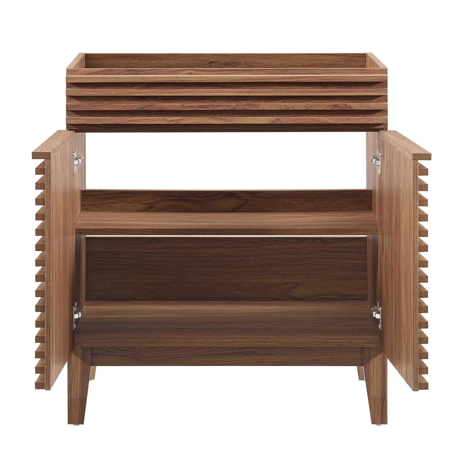 Modway Render 30" Bathroom Vanity Cabinet, Walnut, large