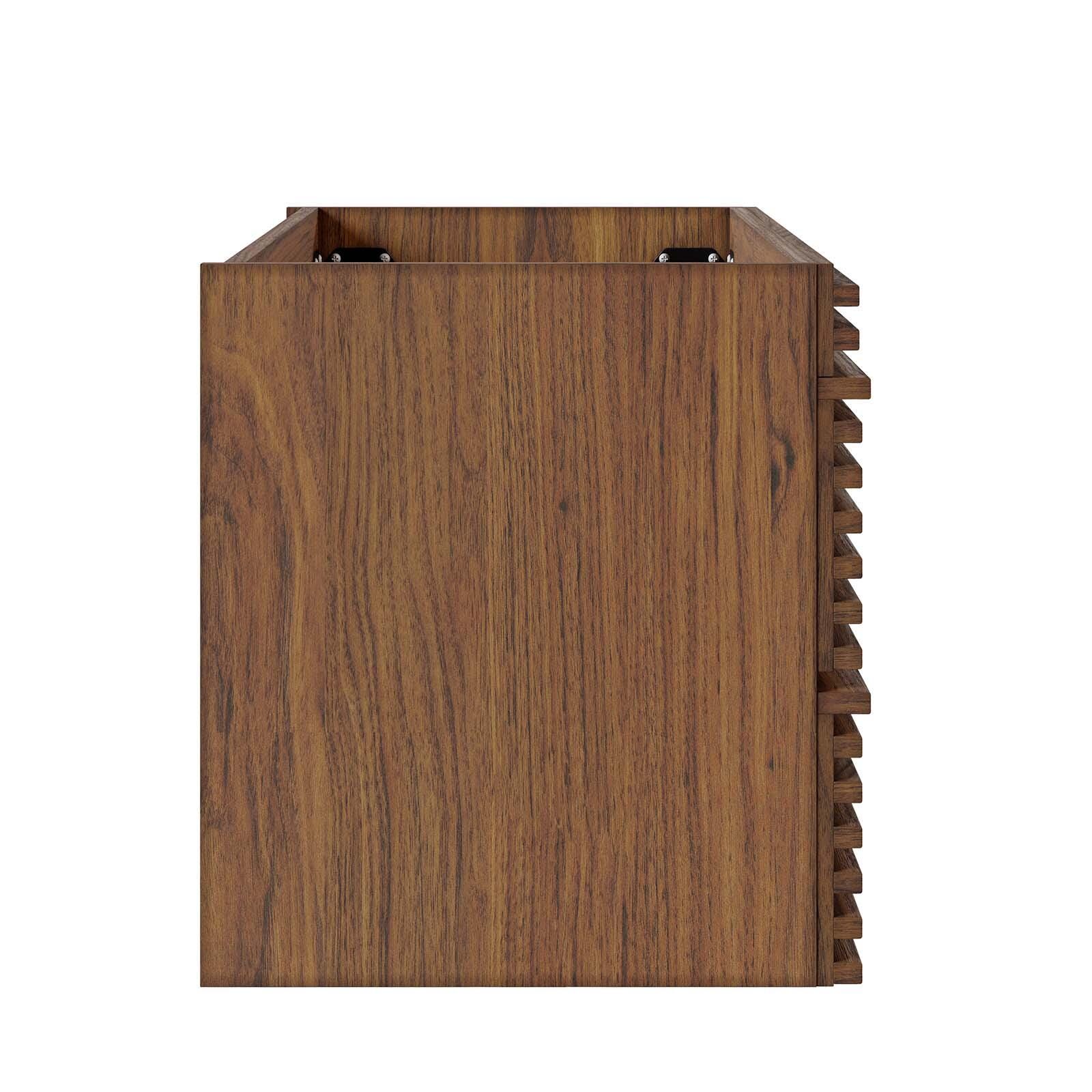 Render 30" Wall-Mount Bathroom Vanity, Walnut, large