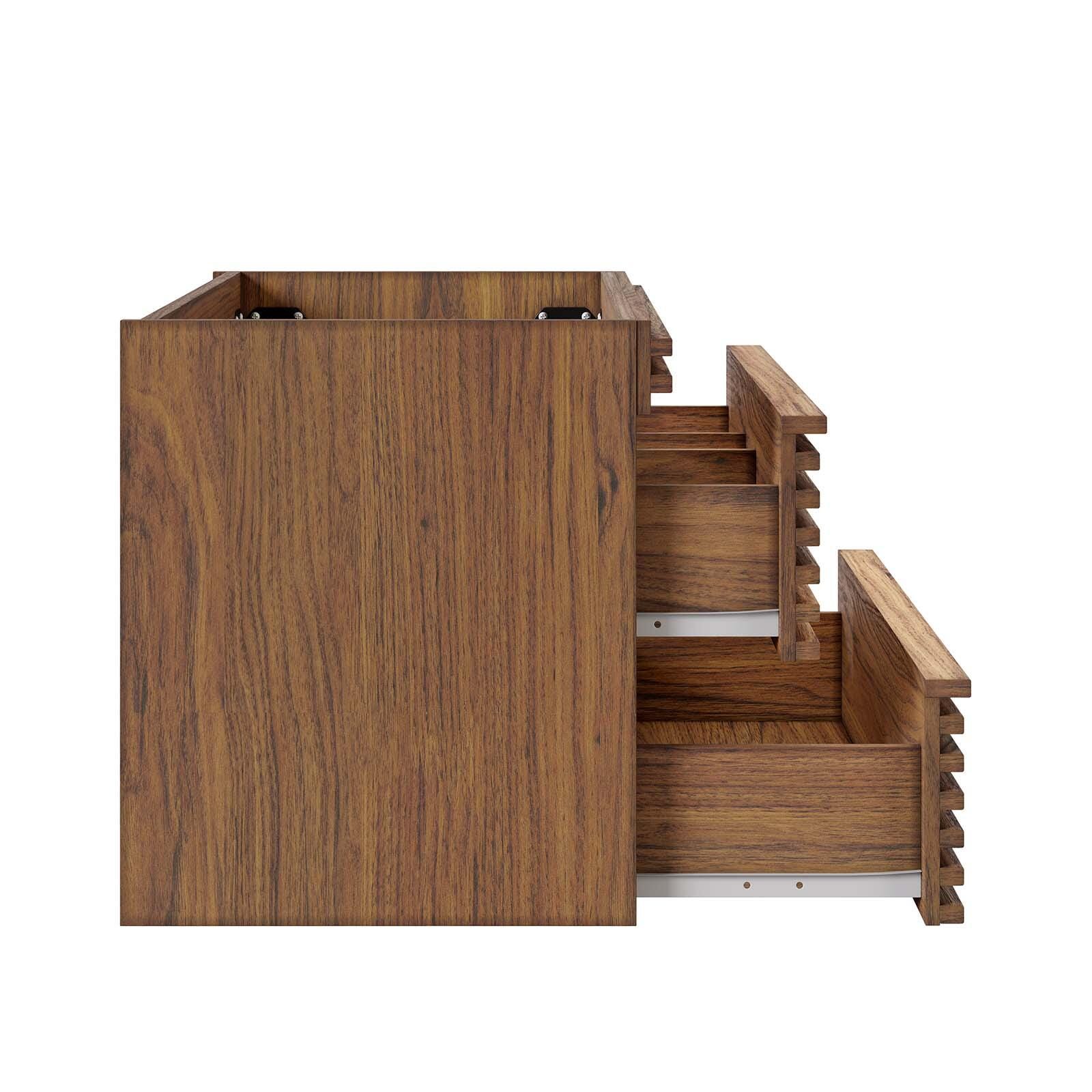 Render 30" Wall-Mount Bathroom Vanity, Walnut, large