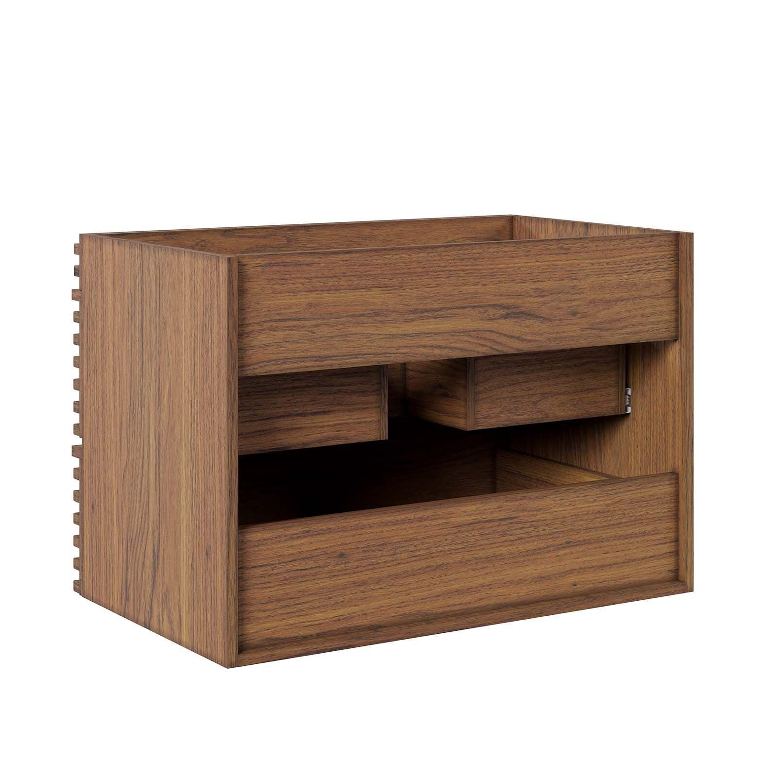 Render 30" Wall-Mount Bathroom Vanity, Walnut, large