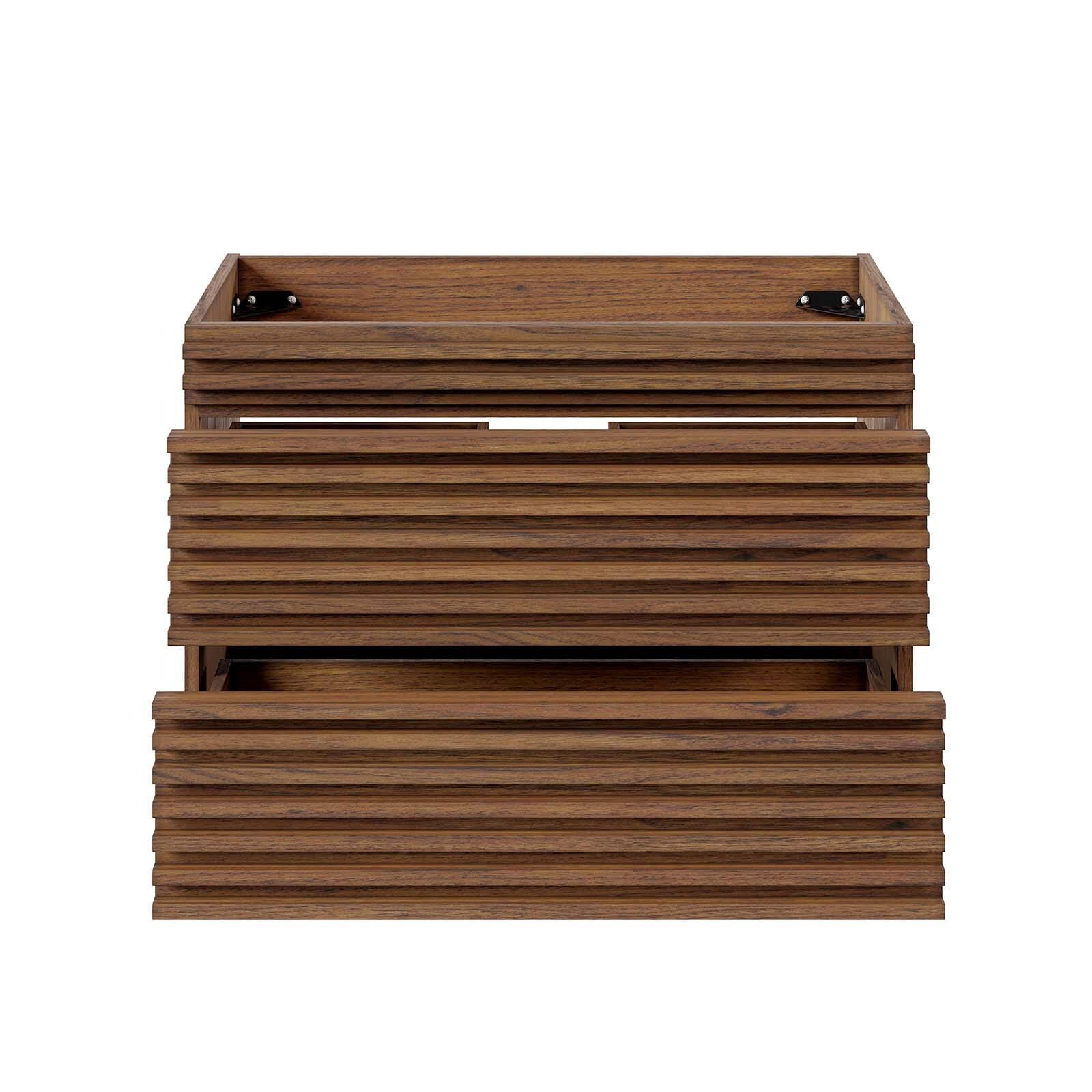 Render 30" Wall-Mount Bathroom Vanity, Walnut, large