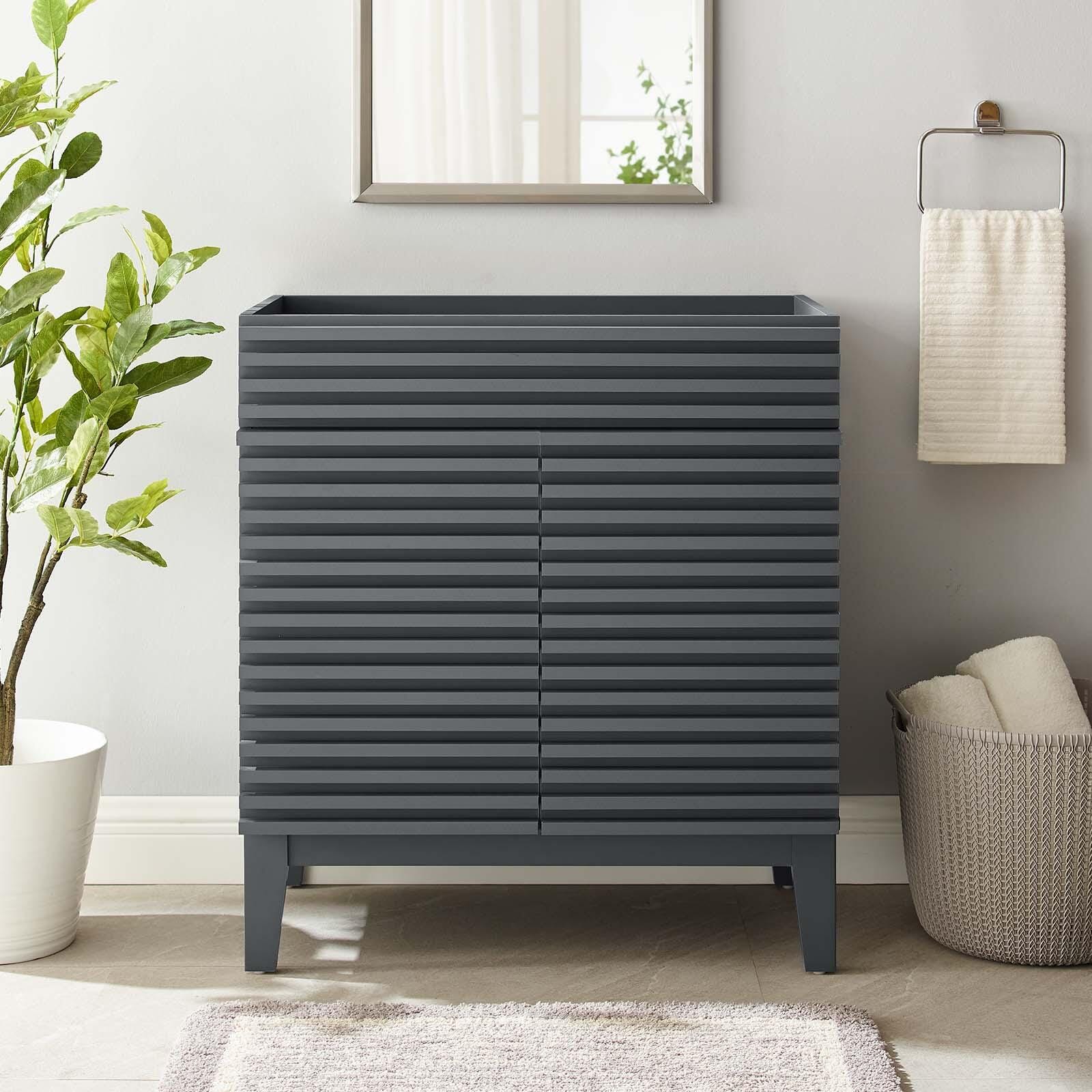 Modway Render 30" Bathroom Vanity Cabinet, Gray, large