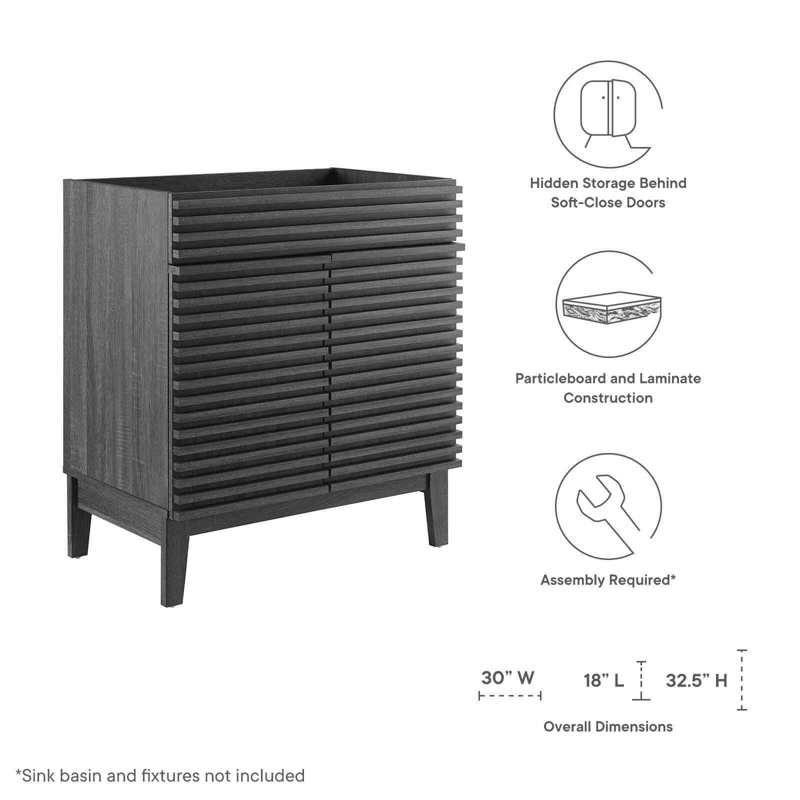 Render 30" Bathroom Vanity Cabinet, Charcoal, large