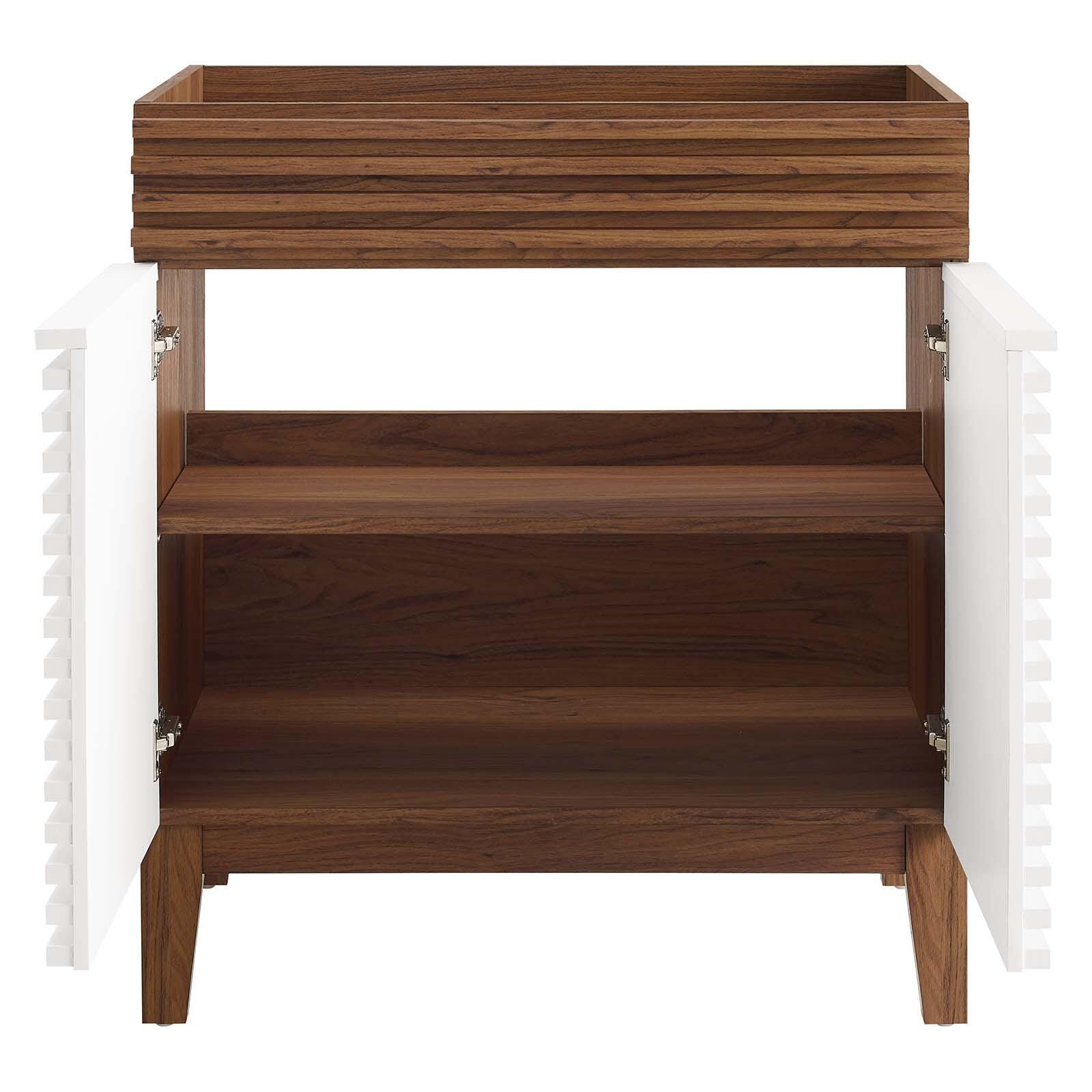 Modway Render 30" Bathroom Vanity Cabinet, White/Walnut, large