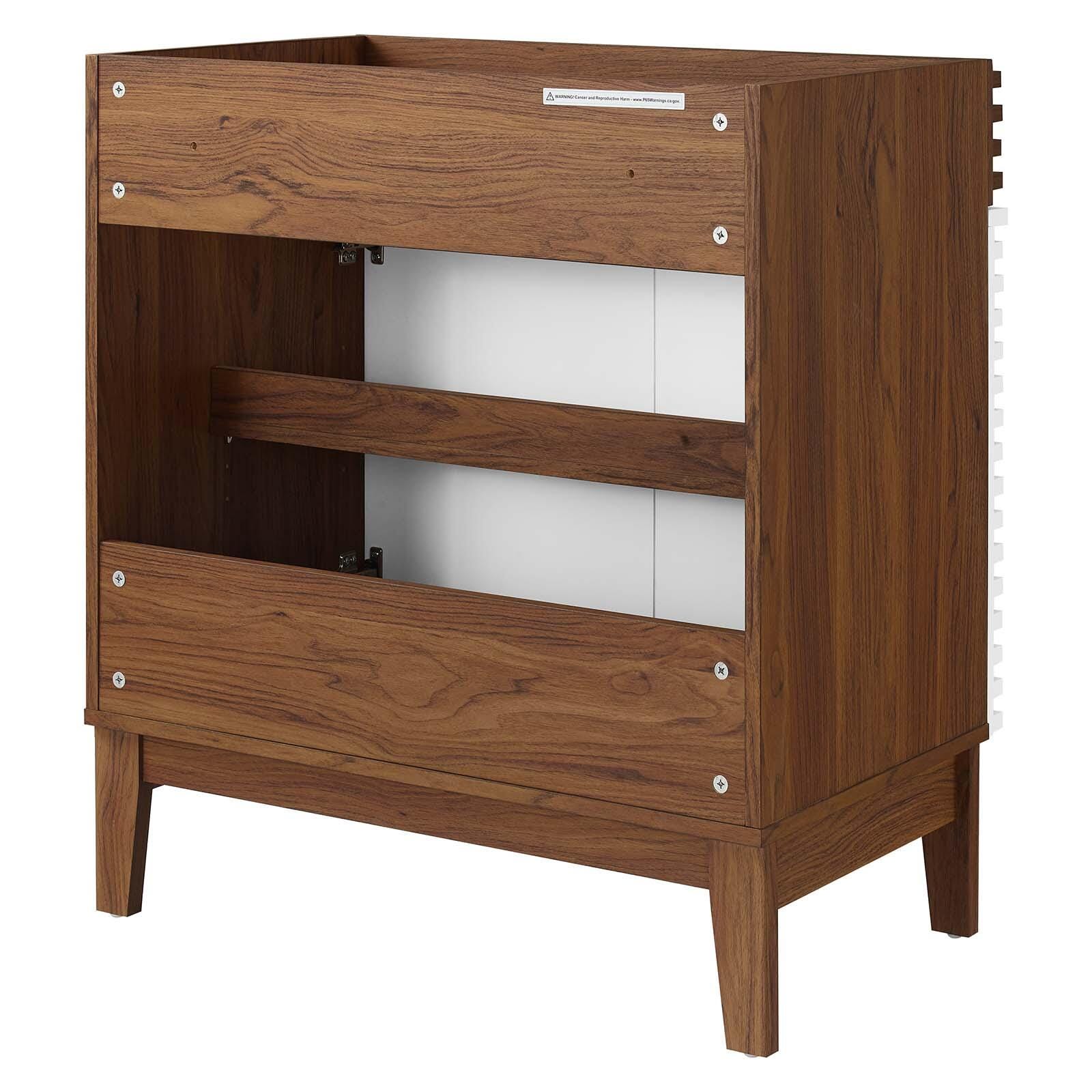 Modway Render 30" Bathroom Vanity Cabinet, White/Walnut, large