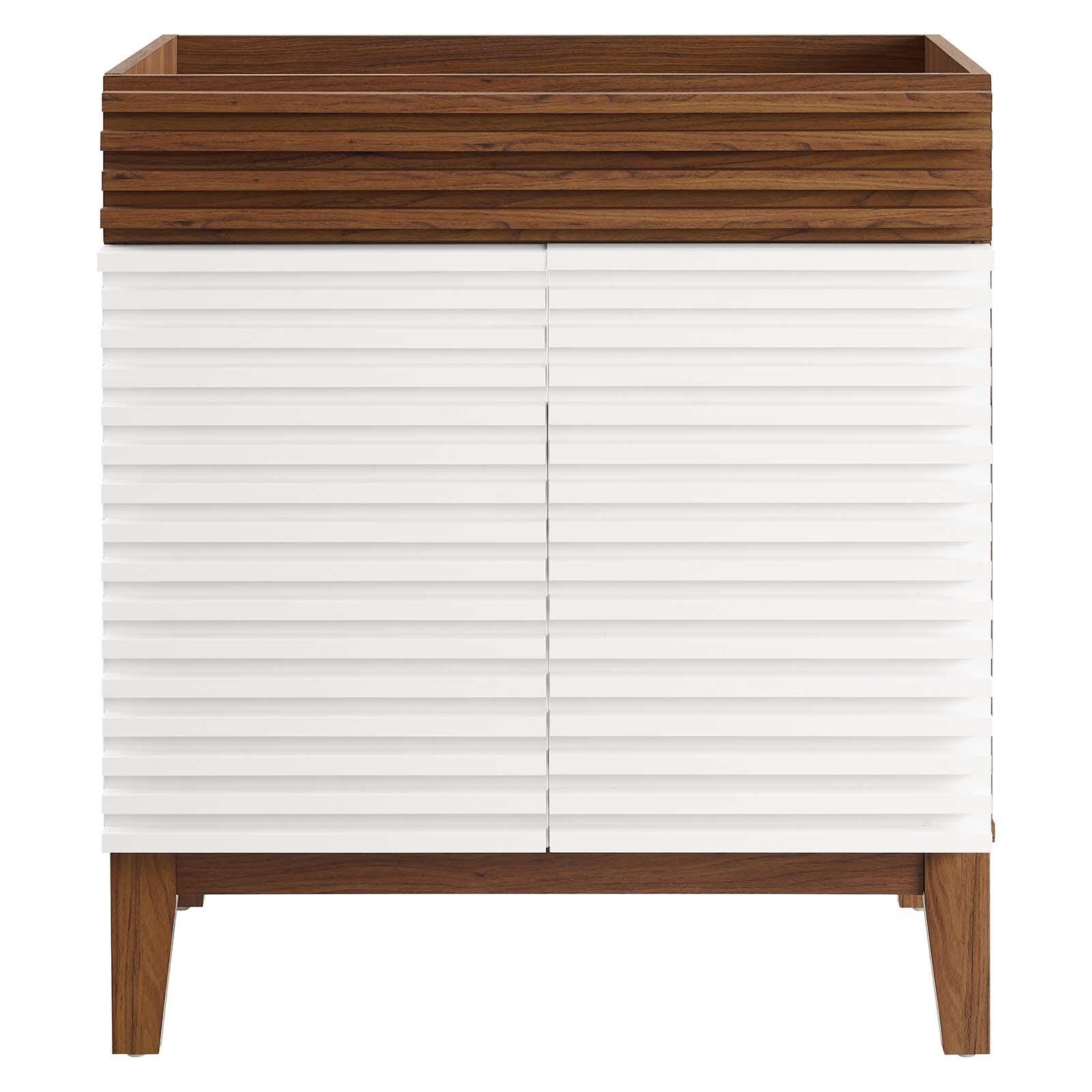 Modway Render 30" Bathroom Vanity Cabinet, White/Walnut, large