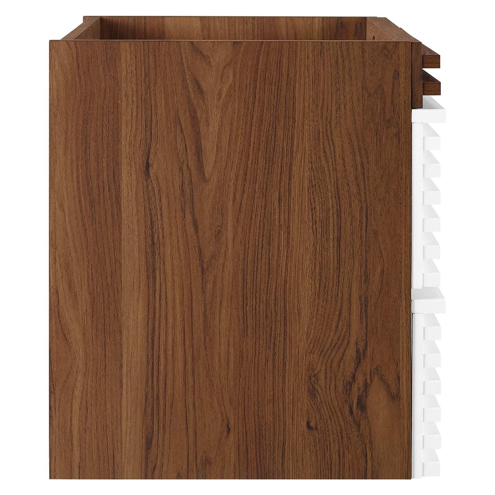 Modway Render 30" Wall-Mount Bathroom Vanity, White/Walnut, large
