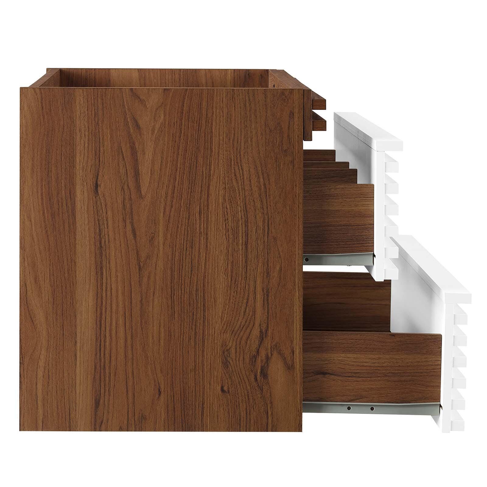 Modway Render 30" Wall-Mount Bathroom Vanity, White/Walnut, large