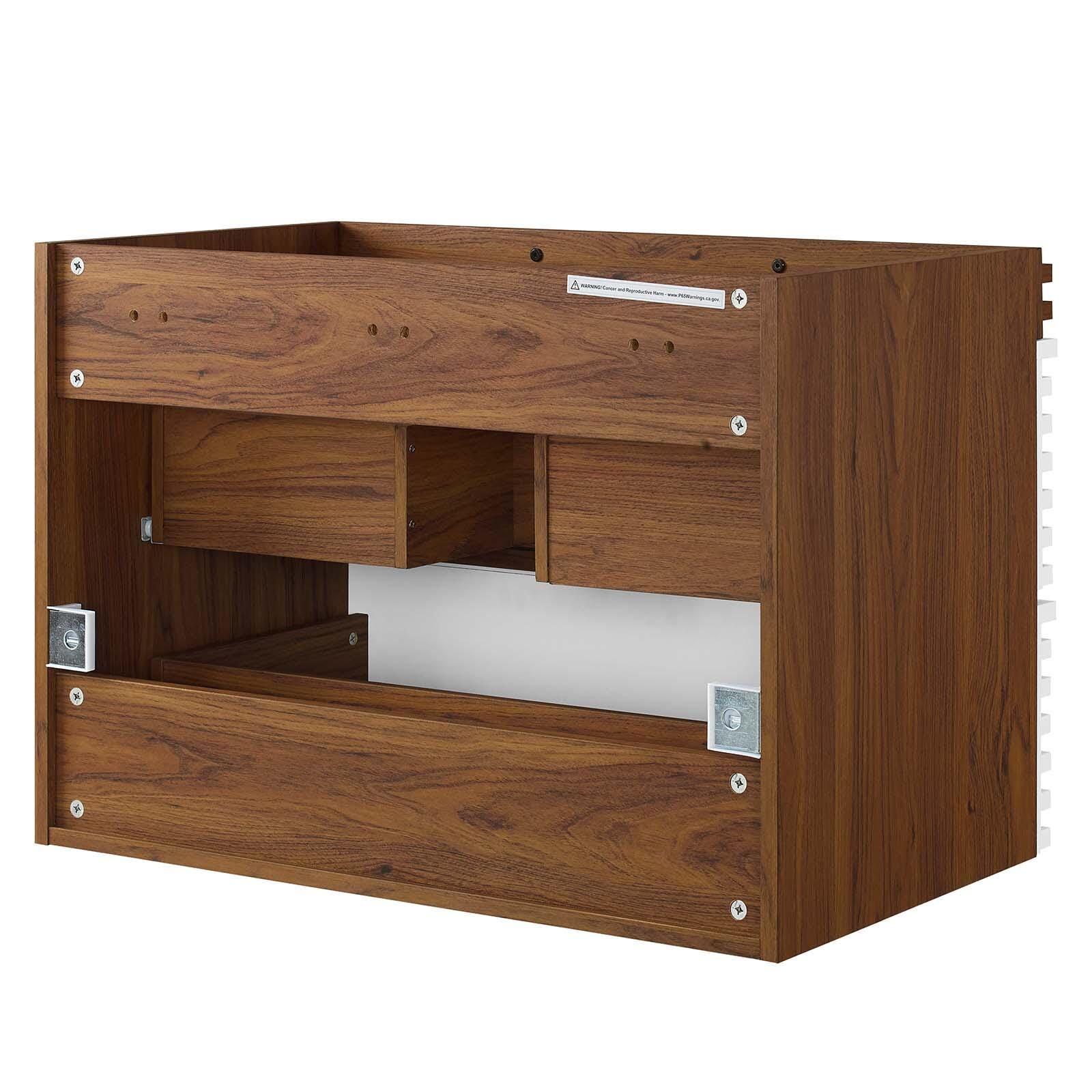 Modway Render 30" Wall-Mount Bathroom Vanity, White/Walnut, large