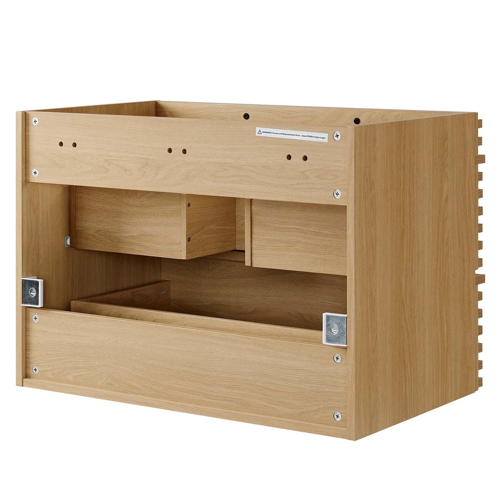 Modway Render 30" Wall-Mount Bathroom Vanity, Oak, large