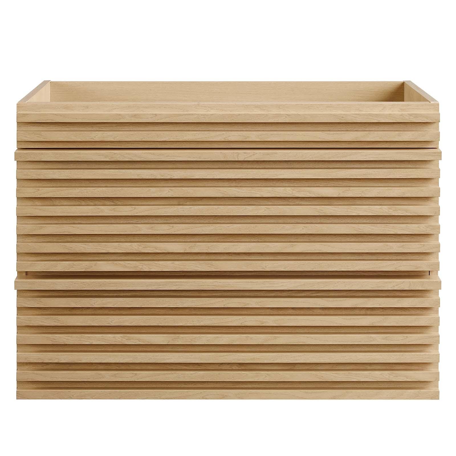 Modway Render 30" Wall-Mount Bathroom Vanity, Oak, large