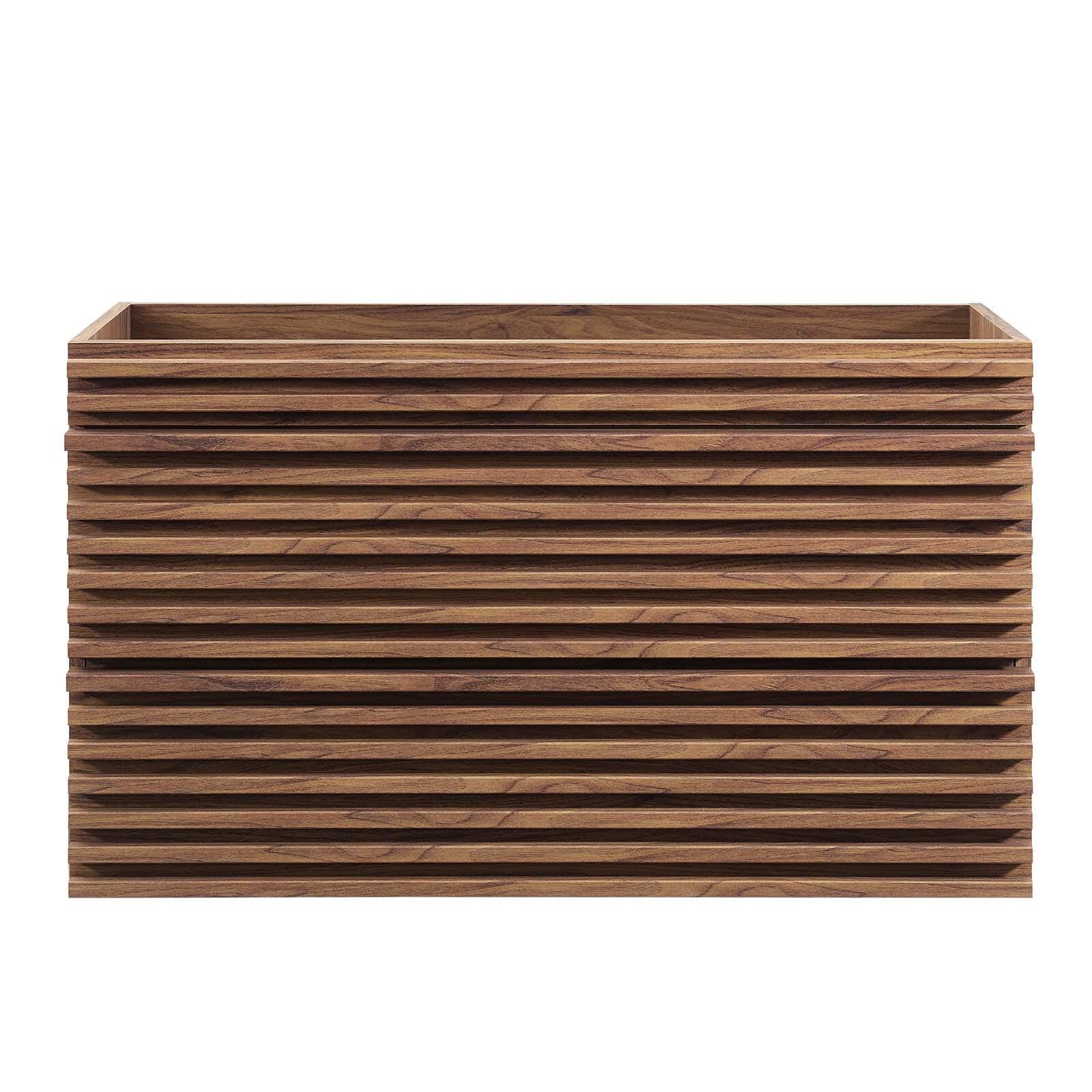 Modway Render 36" Wall-Mount Bathroom Vanity Cabinet, Walnut, large