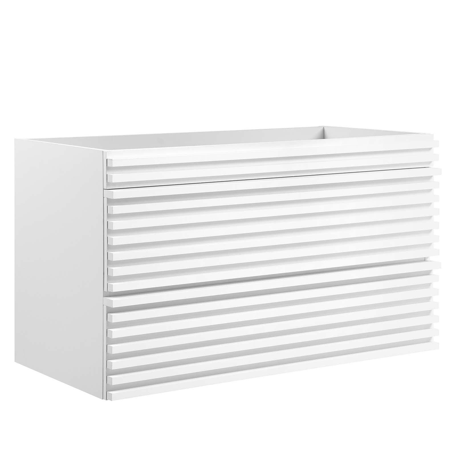 Render 36" Wall-Mount Bathroom Vanity Cabinet, White, large