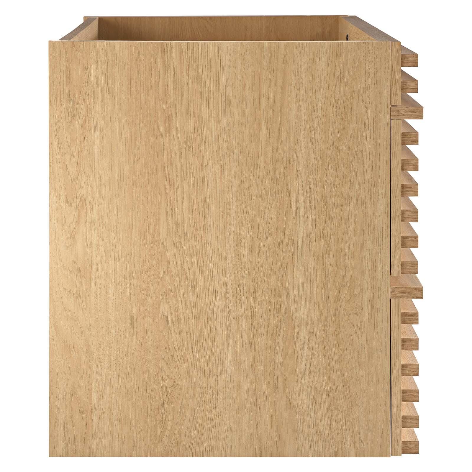 Modway Render 36" Wall-Mount Bathroom Vanity Cabinet, Oak, large