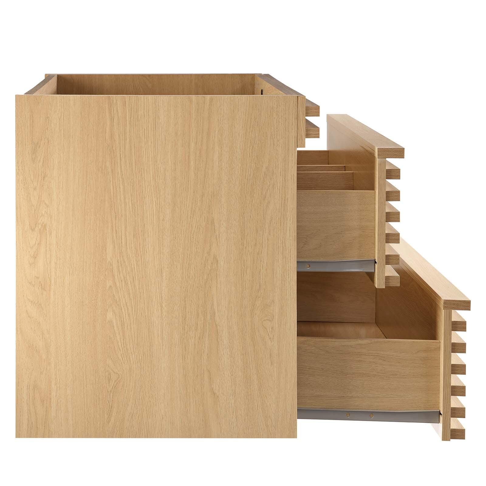 Modway Render 36" Wall-Mount Bathroom Vanity Cabinet, Oak, large