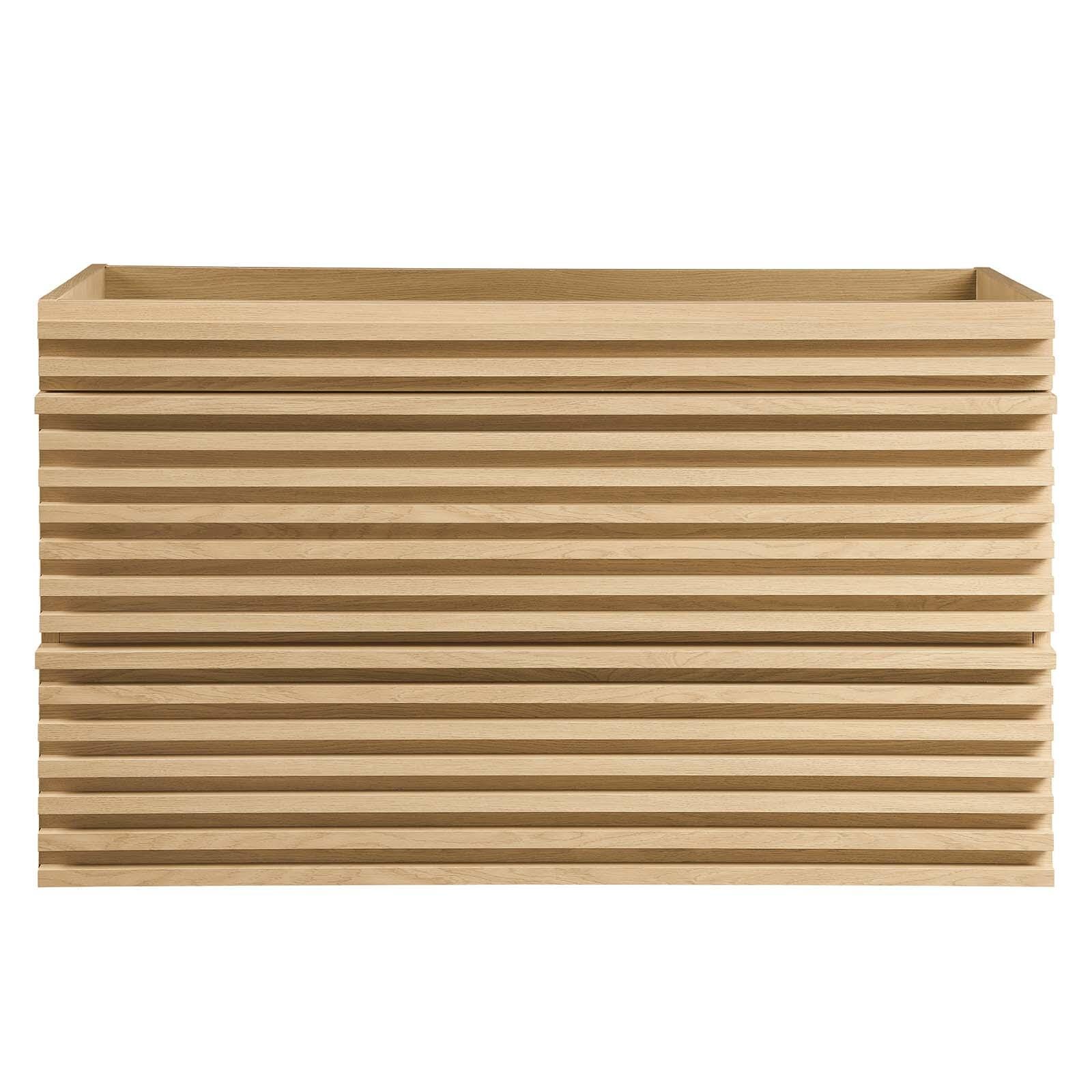 Modway Render 36" Wall-Mount Bathroom Vanity Cabinet, Oak, large