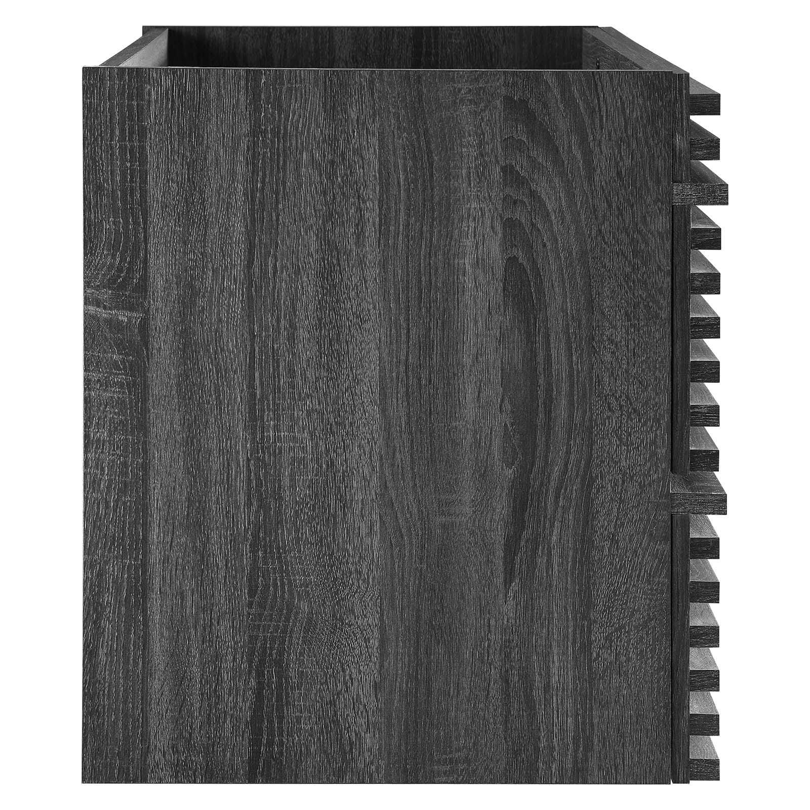 Modway Render 36" Wall-Mount Bathroom Vanity Cabinet, Charcoal, large