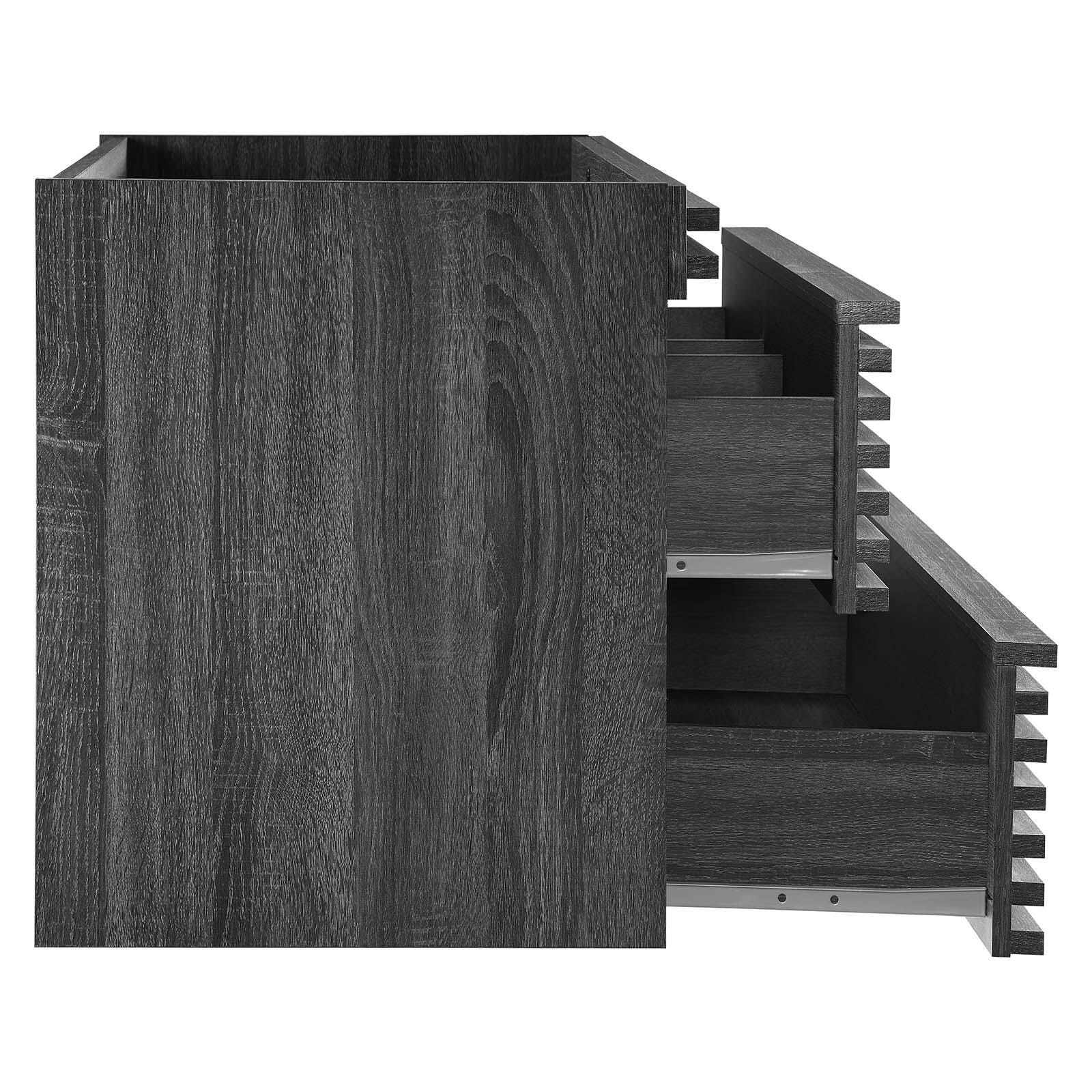 Modway Render 36" Wall-Mount Bathroom Vanity Cabinet, Charcoal, large