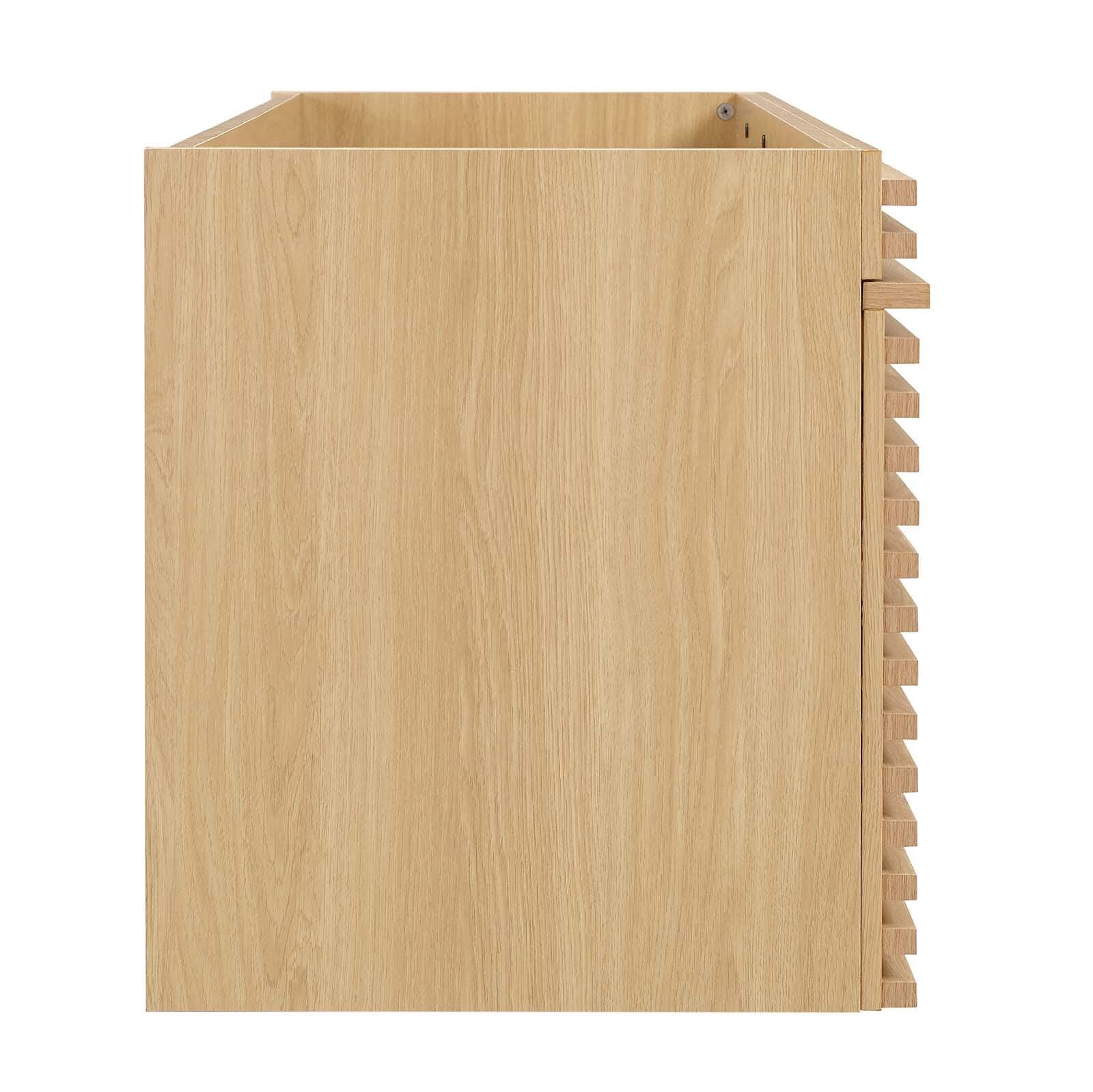 Render 48" Wall-Mount Bathroom Vanity Cabinet, Oak, large