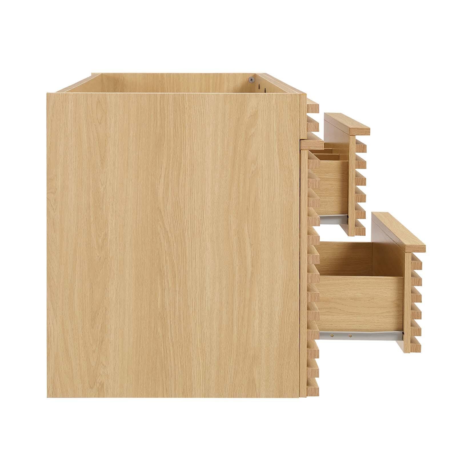 Render 48" Wall-Mount Bathroom Vanity Cabinet, Oak, large