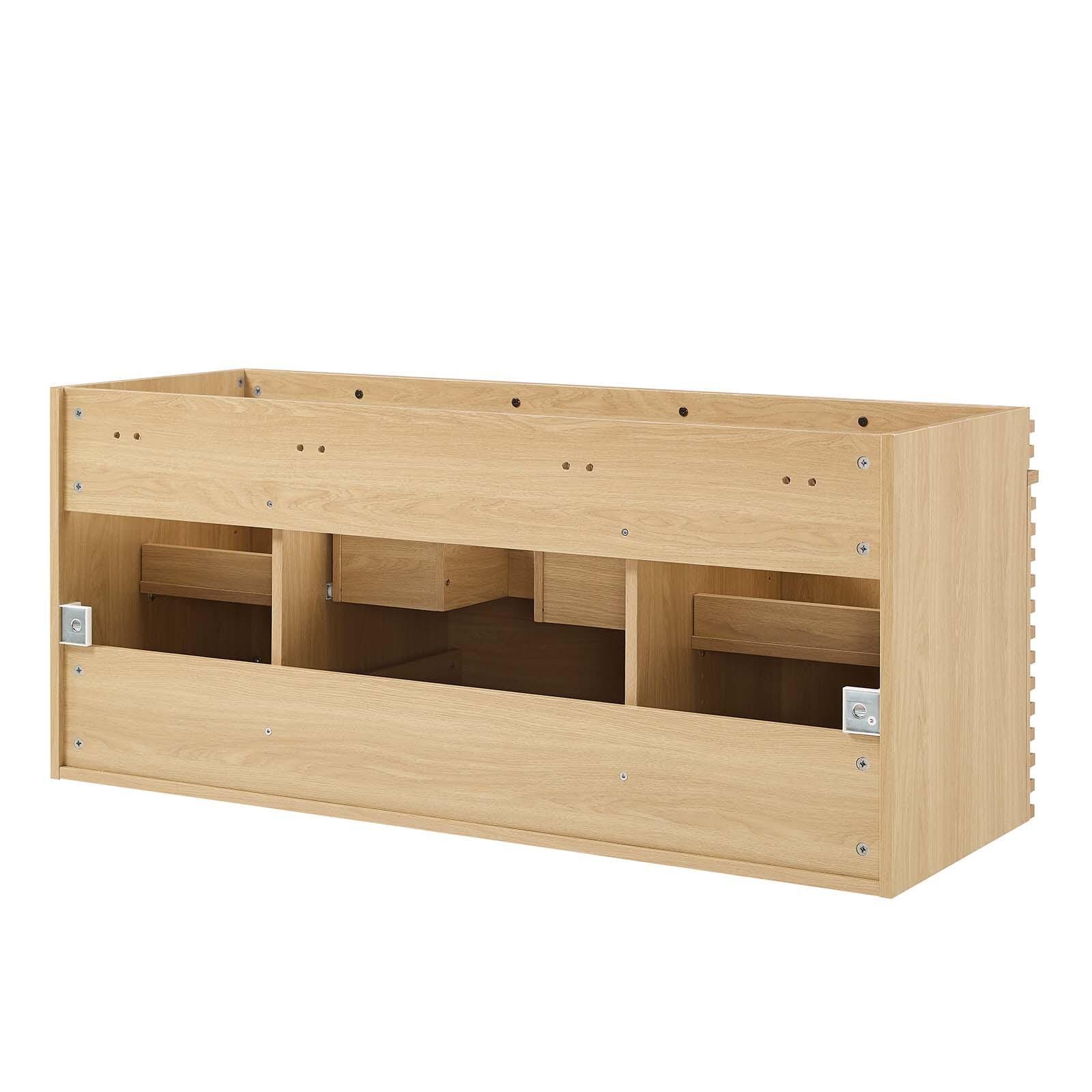 Render 48" Wall-Mount Bathroom Vanity Cabinet, Oak, large