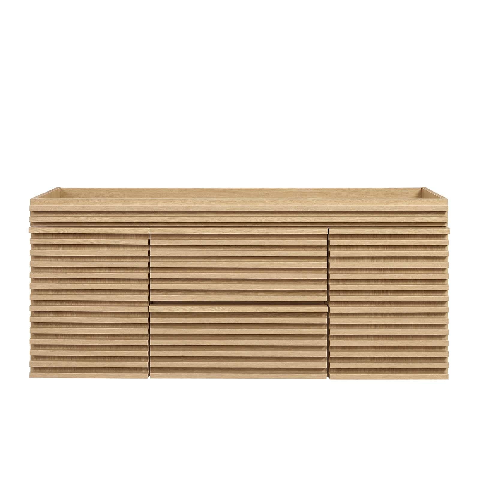 Render 48" Wall-Mount Bathroom Vanity Cabinet, Oak, large