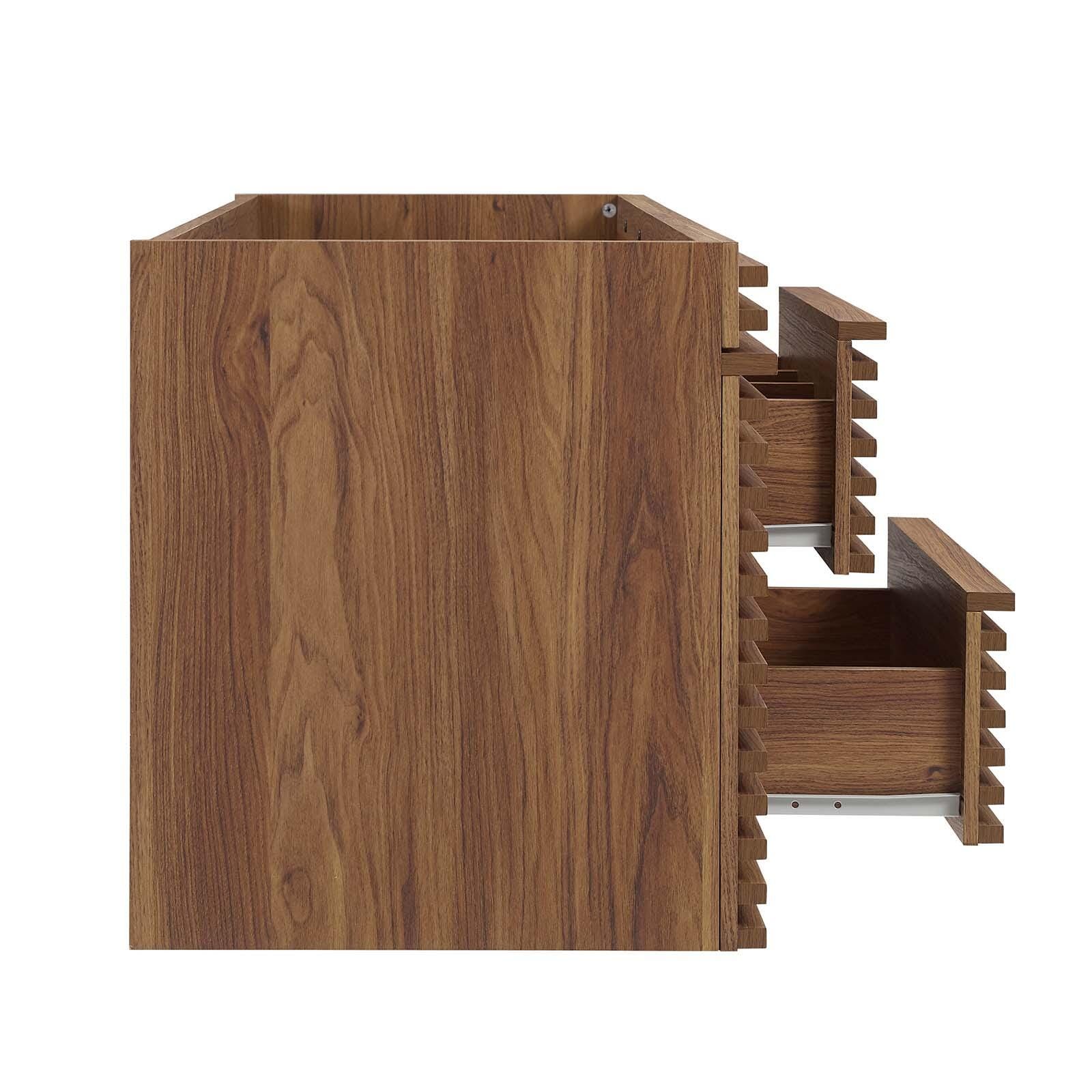 Modway Render 48" Wall-Mount Bathroom Vanity Cabinet, Walnut, large